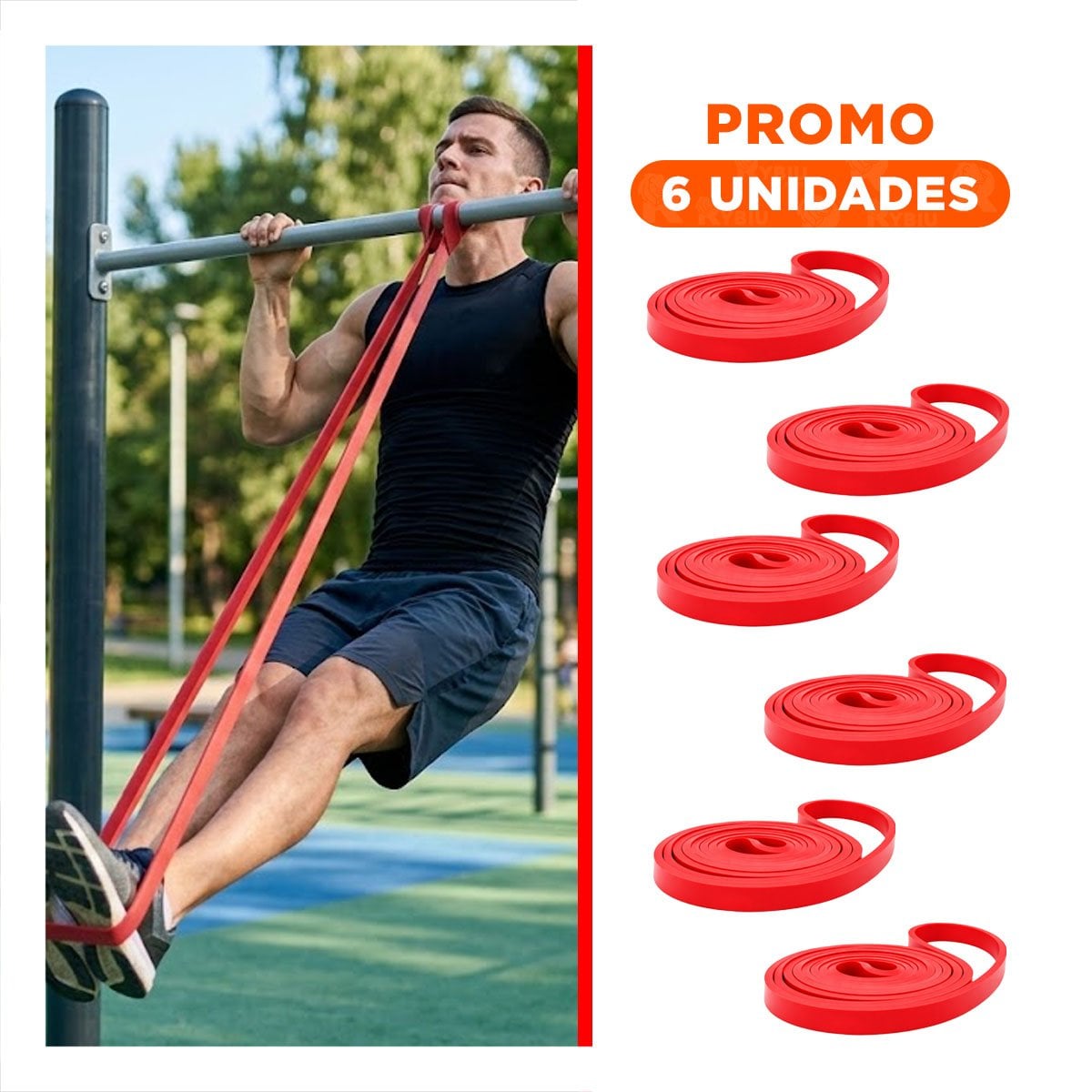 PACK6 COMPLEMENTO FITNESS ROJO 7 A 16KG PARA EJERCICIOS EN CASA - 1