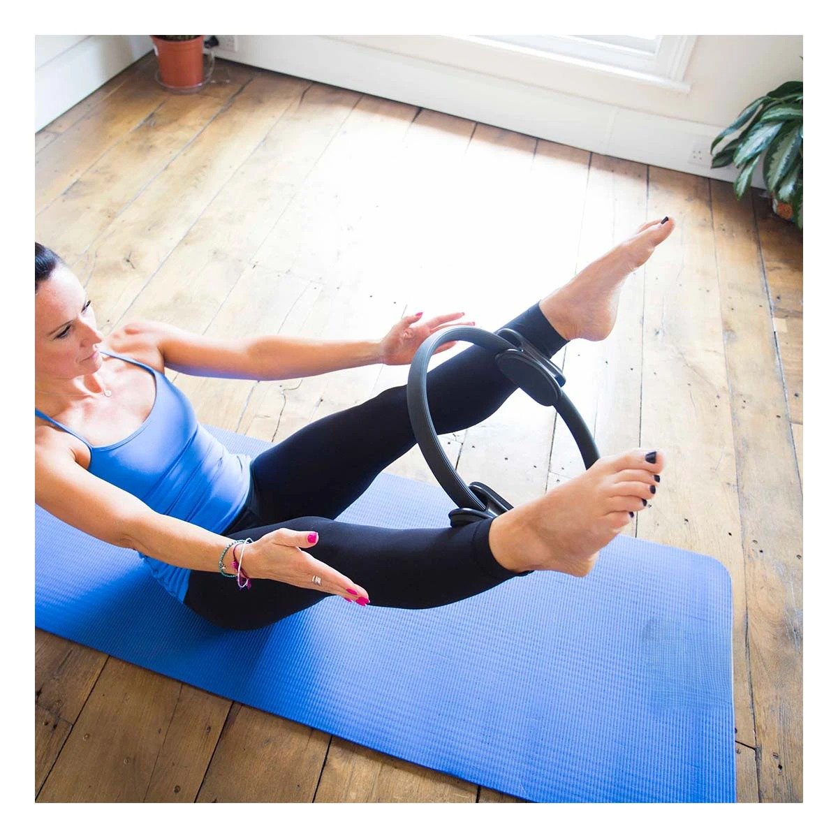 ANILLO FITNESS 40 CM NEGRO PARA TONIFICACION DE BRAZOS PIERNAS Y ABDOMEN Y+PAPEL REGALO - 3