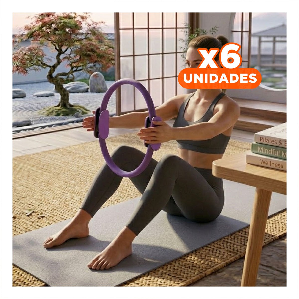 PACK6 PELOTA FITNESS 55 CM MORADO PARA TONIFICAR CUERPO MEJORANDO FUERZA Y+REGALO STICKER - 1