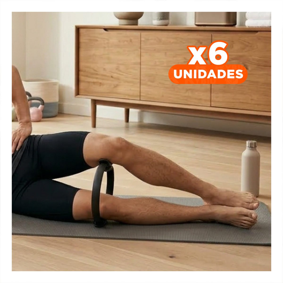 PACK6 ARO PILATES 40 CM NEGRO PARA EJERCICIOS DE ESTIRAMIENTO Y TONIFICACION Y+REGALO STICKER - 1