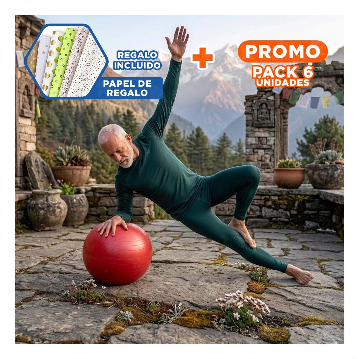 PACK6 CIRCULO DE ENTRENAMIENTO 75CM ROJO ANTIDESLIZANTE PARA CASA Y+PAPEL REGALO - 1