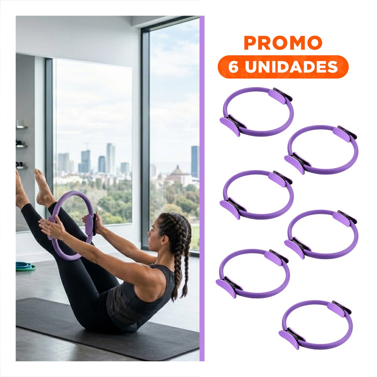 PACK6 PELOTA PILATES 55 CM MORADO PARA MEJORAR POSTURA EQUILIBRIO Y FUERZA MUSCULAR - 1