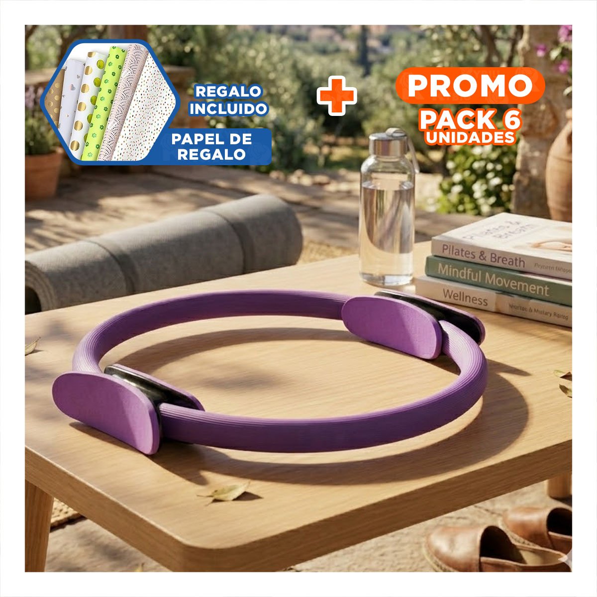 PACK6 BALON PILATES 55 CM MORADO PARA INTEGRAR EN RUTINAS COMPLETAS DE EJERCICIOS Y+PAPEL REGALO - 1