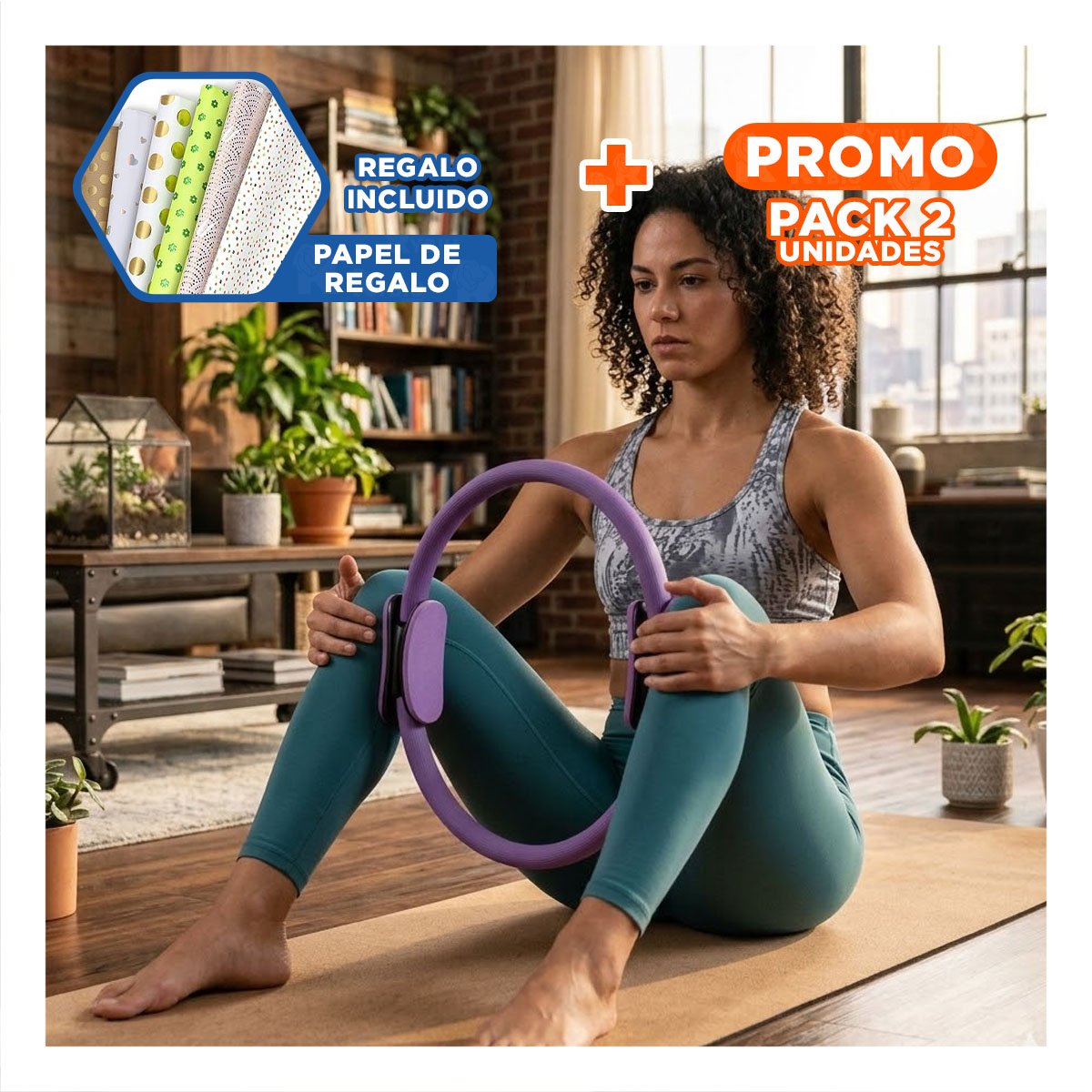 PACK2 BALON PILATES 55 CM MORADO PARA TONIFICAR BRAZOS PIERNAS ABDOMEN Y MEJORAR Y+PAPEL REGALO - 1