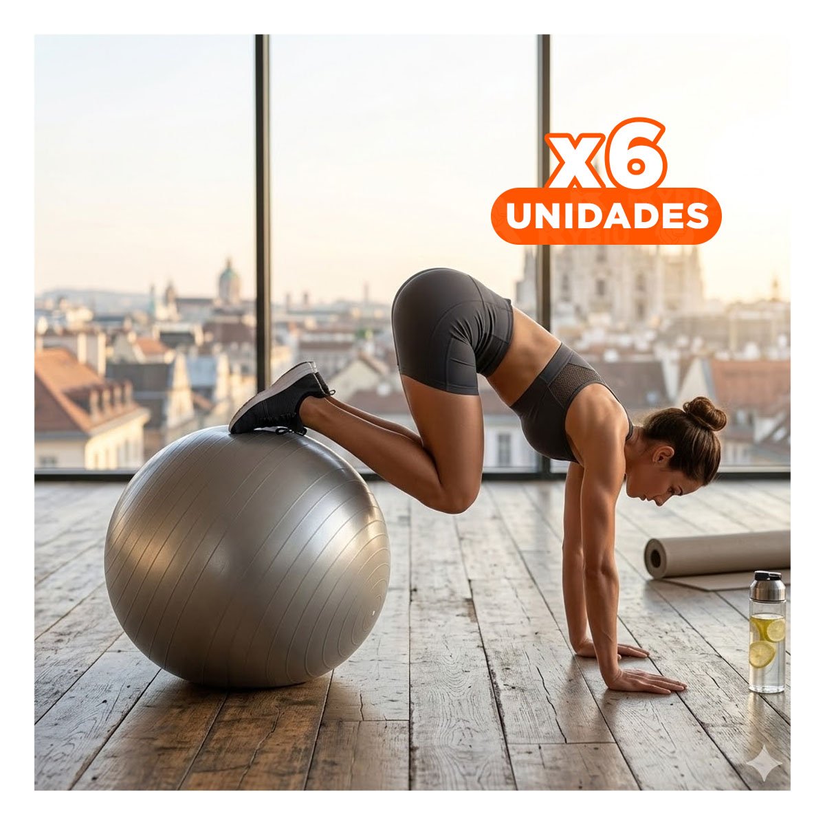 PACK6 CIRCULO DE PILATES 75CM PLOMO REFORZADO PARA CORE Y+REGALO STICKER - 1