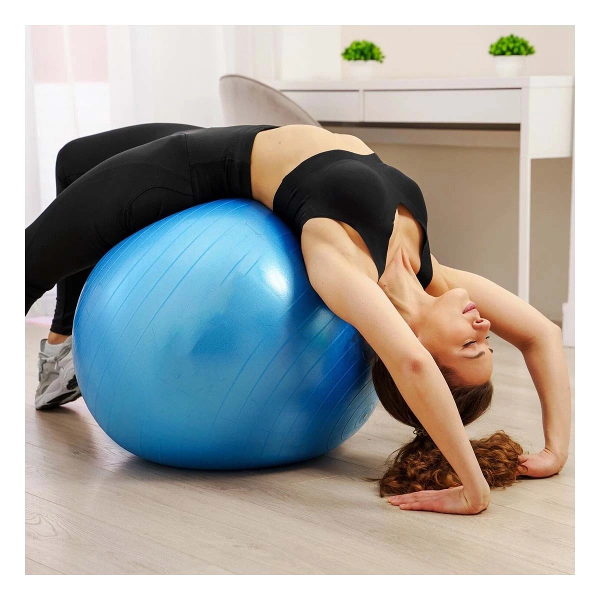 BALON PILATES COMODO Y FLEXIBLE CON SUPERFICIE ANTIDESLIZANTE PARA HOGAR Y+PAPEL REGALO - 5