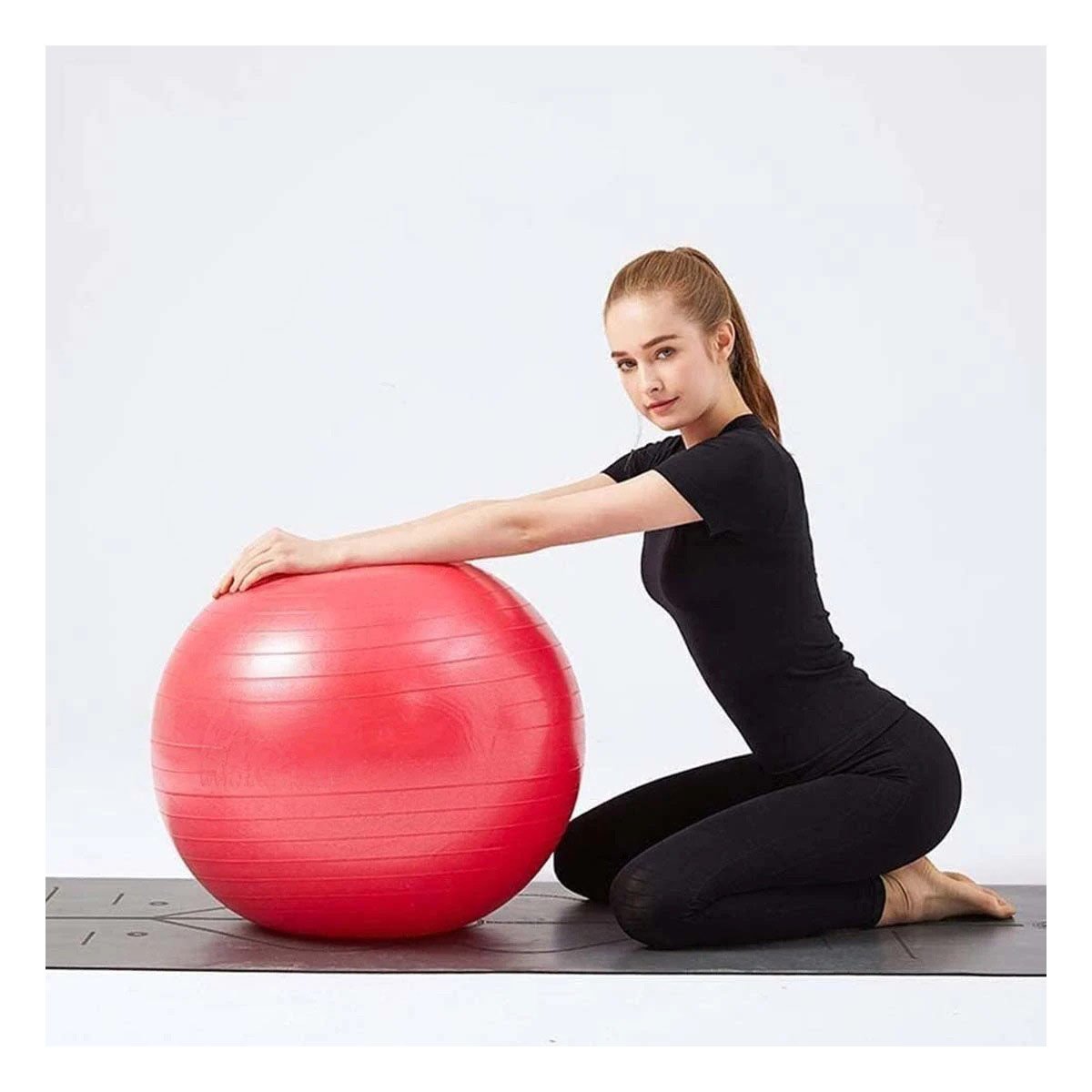 ESFERA DE ENTRENAMIENTO 65CM ROJO REFORZADA PARA CORE Y+LIGAS REGALO - 2