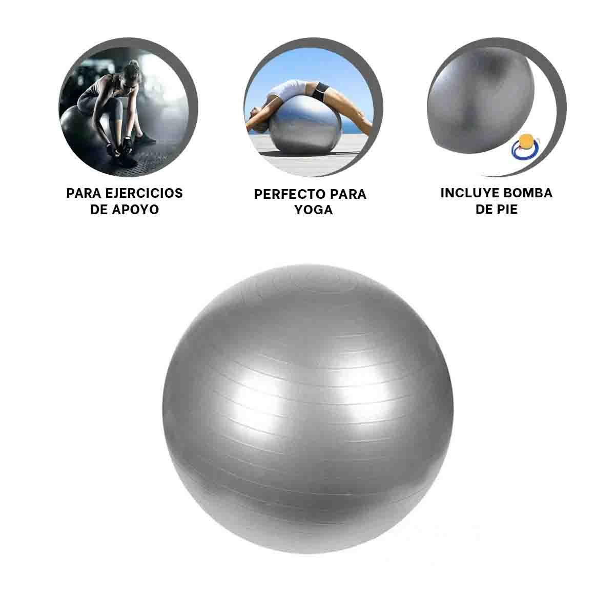PELOTA PILATES COMODA Y RESISTENTE CON SOPORTE PARA EJERCICIOS EN HOGAR - 3