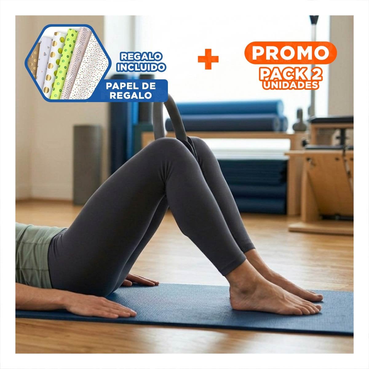 PACK2 CIRCULO PILATES 40 CM NEGRO PARA TONIFICAR MUSCULOS Y POSTURA Y+PAPEL REGALO - 1