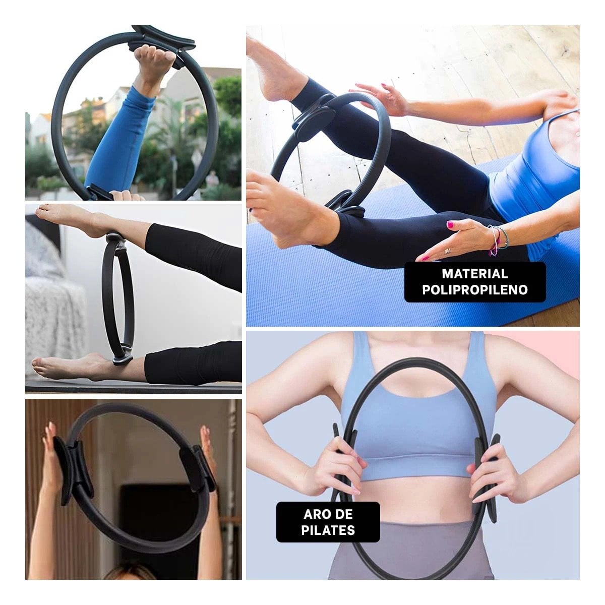 PACK2 CIRCULO PILATES 40 CM NEGRO PARA TONIFICAR MUSCULOS Y POSTURA Y+PAPEL REGALO - 3