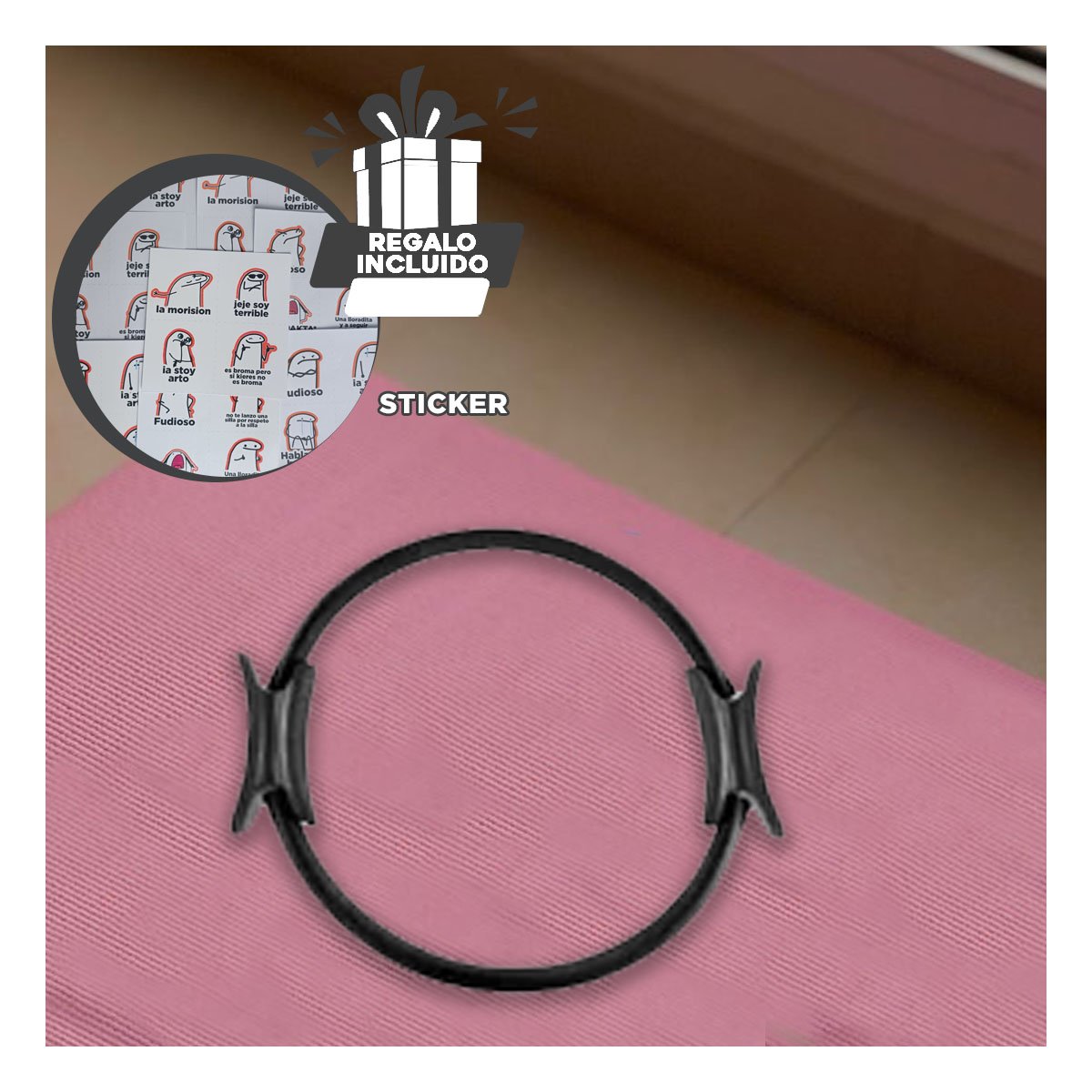 RUEDA PILATES 40 CM NEGRO PARA INTEGRAR EN RUTINAS DIARIAS DE CUERPO Y+REGALO STICKER - 1