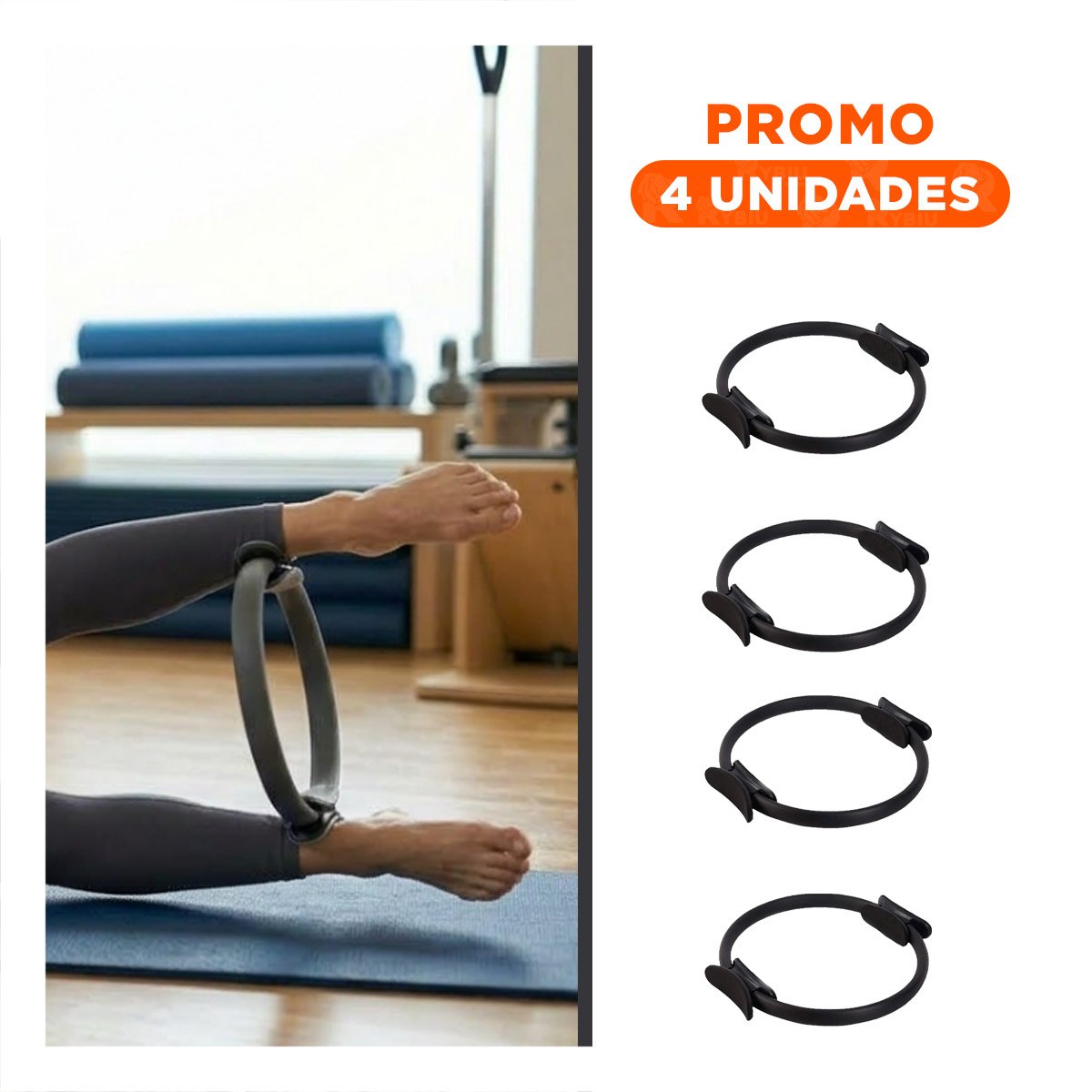 PACK4 CIRCULO ENTRENAMIENTO 40 CM NEGRO PARA MEJORAR POSTURA Y FLEXIBILIDAD Y+REGALO STICKER - 1