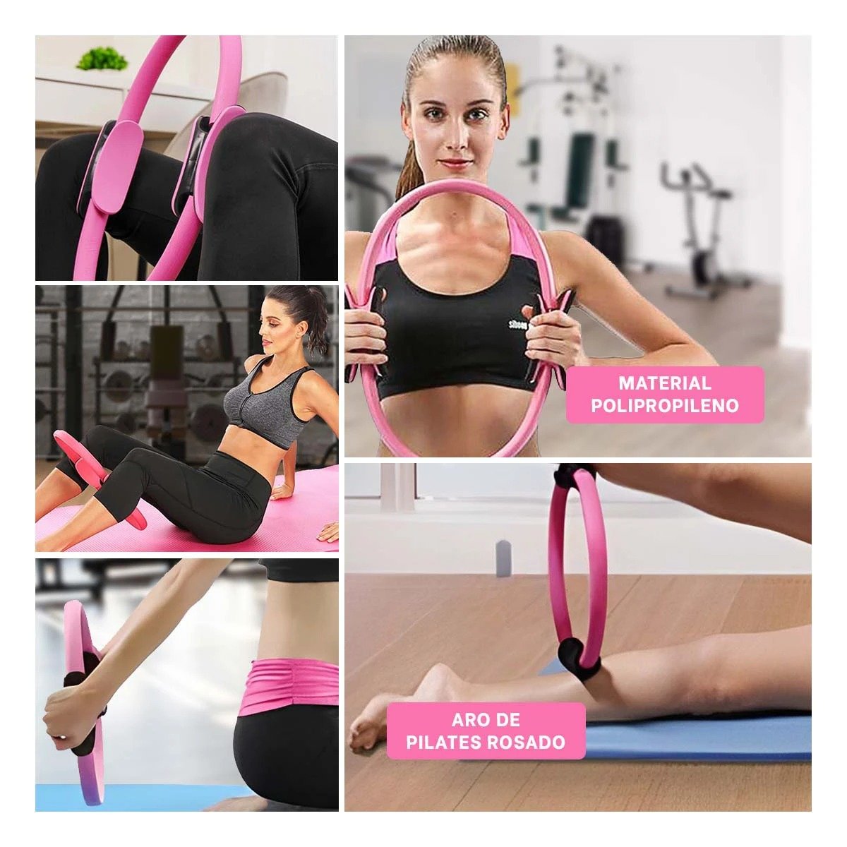 PACK6 CIRCULO PILATES 40 CM ROSADO PARA TONIFICACION DE MUSCULOS Y FLEXIBILIDAD Y+PAPEL REGALO - 3