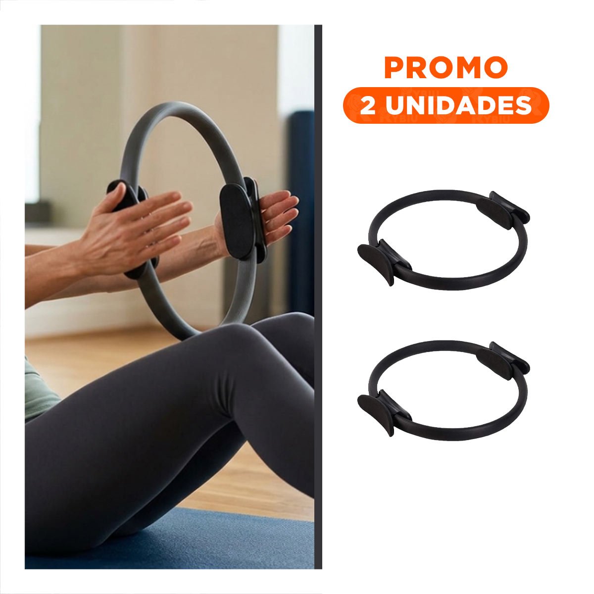 PACK2 ARO TONIFICACION 40 CM NEGRO PARA MEJORAR FUERZA Y ESTABILIDAD CORPORAL - 1