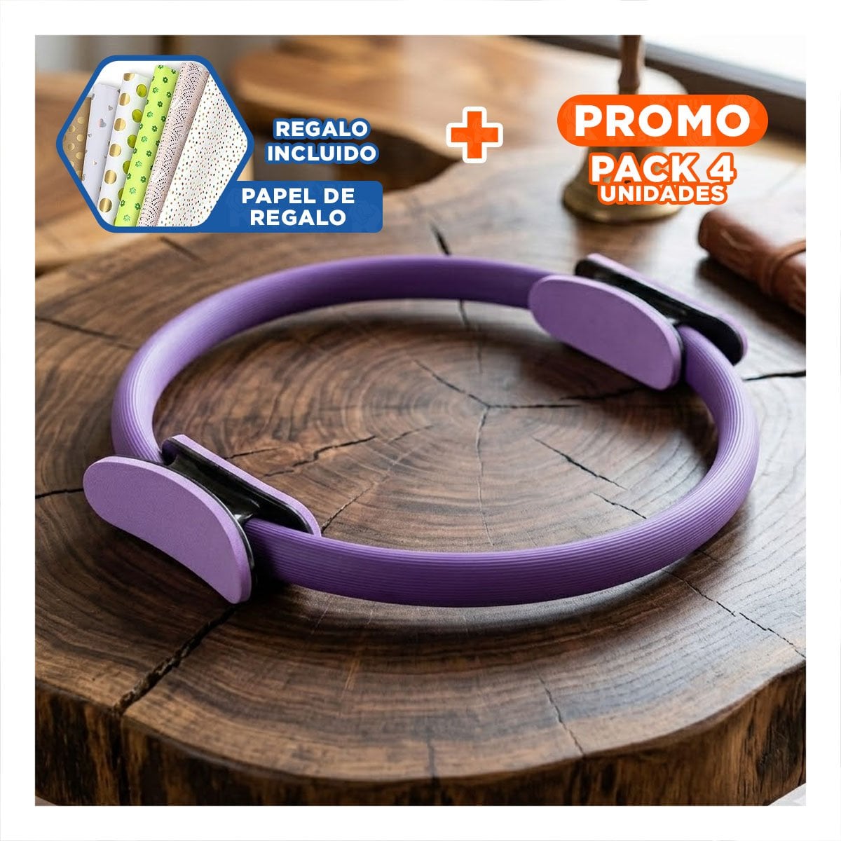 PACK4 PELOTA PILATES 55 CM MORADO PARA TONIFICAR MUSCULOS MEJORANDO FLEXIBILIDAD Y+PAPEL REGALO - 1
