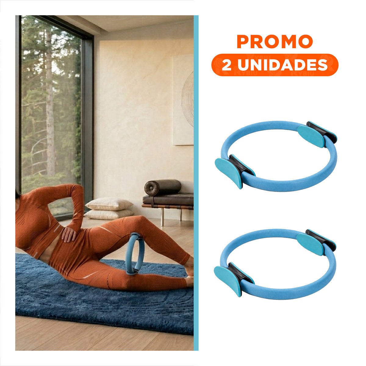 PACK2 ARO PILATES 40 CM CELESTE PARA TONIFICAR MUSCULOS Y MEJORAR POSTURA - 1