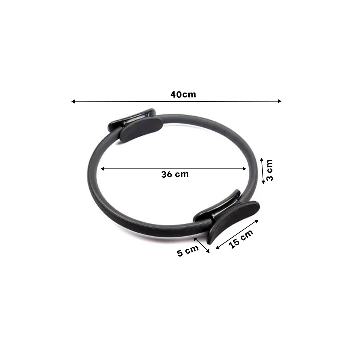 PACK6 ANILLO PILATES 40 CM NEGRO PARA TONIFICACION DE BRAZOS PIERNAS Y ABDOMEN - 4