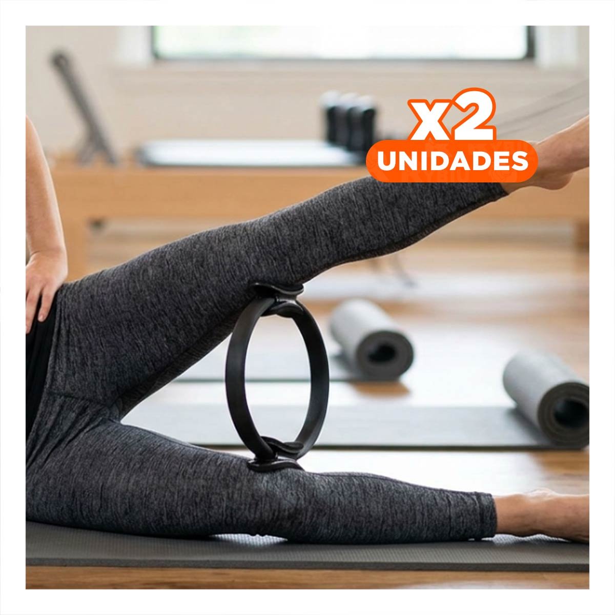PACK2 ANILLO DE PILATES 40 CM NEGRO PARA INTEGRAR EN CASA FACILMENTE Y+REGALO STICKER - 1
