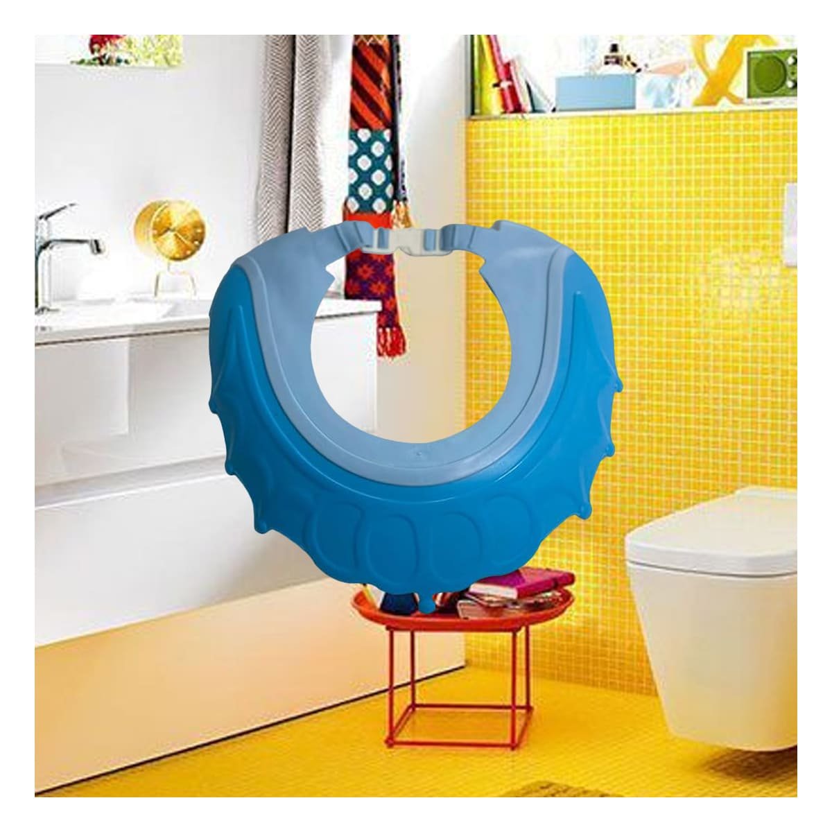 ESCUDO PROTECTOR DE DUCHA AJUSTABLE PARA NINOS CELESTE MOL 2 Y+LIGAS REGALO - 2