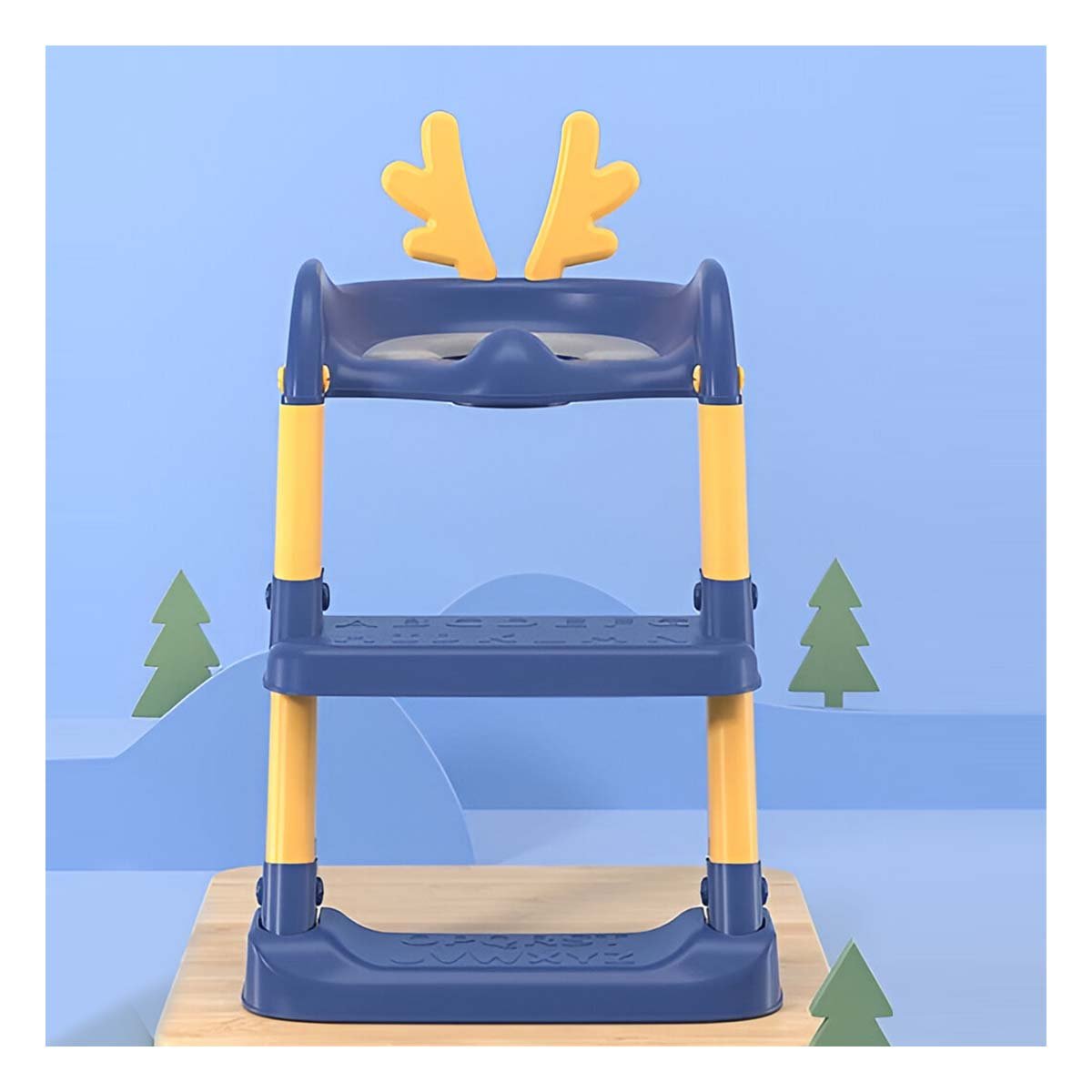 UNIDAD DE INODORO CON ESCALERA AZUL Y AMARILLO DISEÑO OREJITAS Y+REGALO STICKER - 5