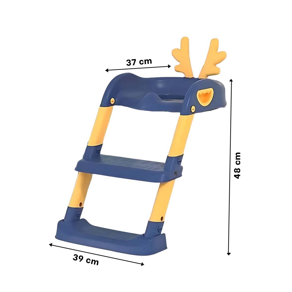 PACK2 SILLA ENTRENADORA DE BANO CON ESCALERA AZUL Y AMARILLO OREJITAS Y+REGALO STICKER - 4