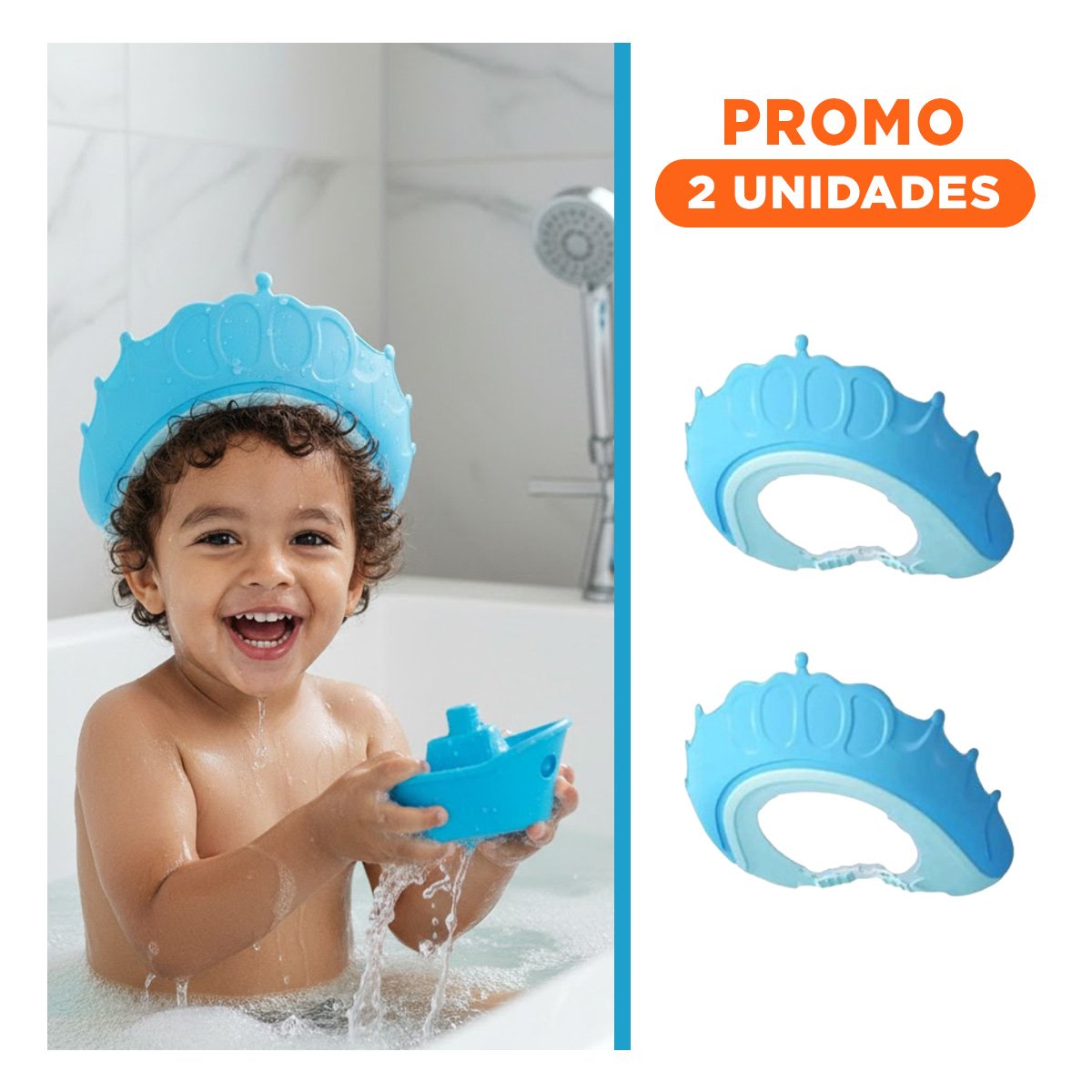 PACK2 ANILLO DE DUCHA AJUSTABLE PARA NINOS CELESTE MOL 2 COMODO Y LIVIANO - 1