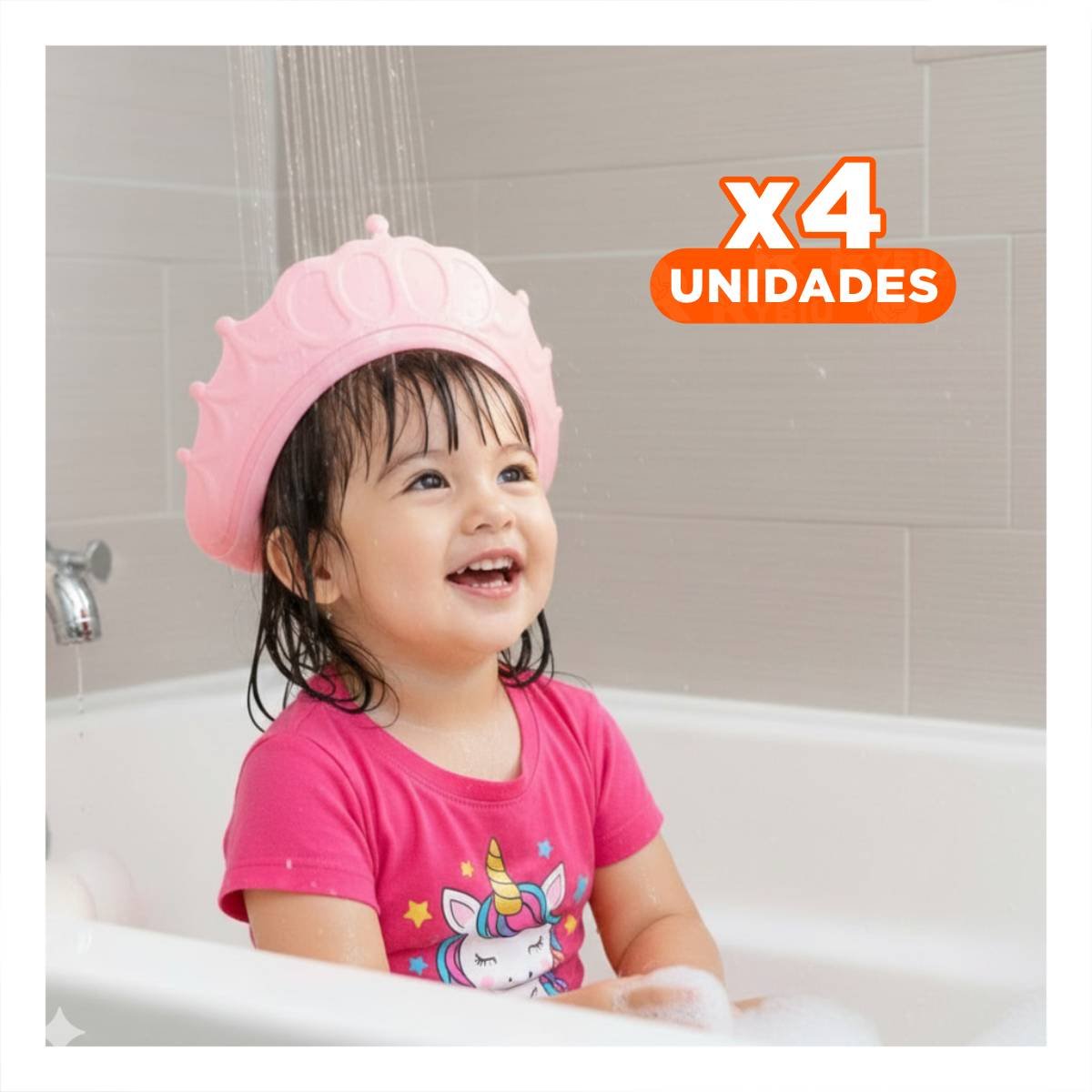 PACK4 COMPLEMENTO DE DUCHA AJUSTABLE PARA NINOS ROSADO MOL 2 RESISTENTE - 1