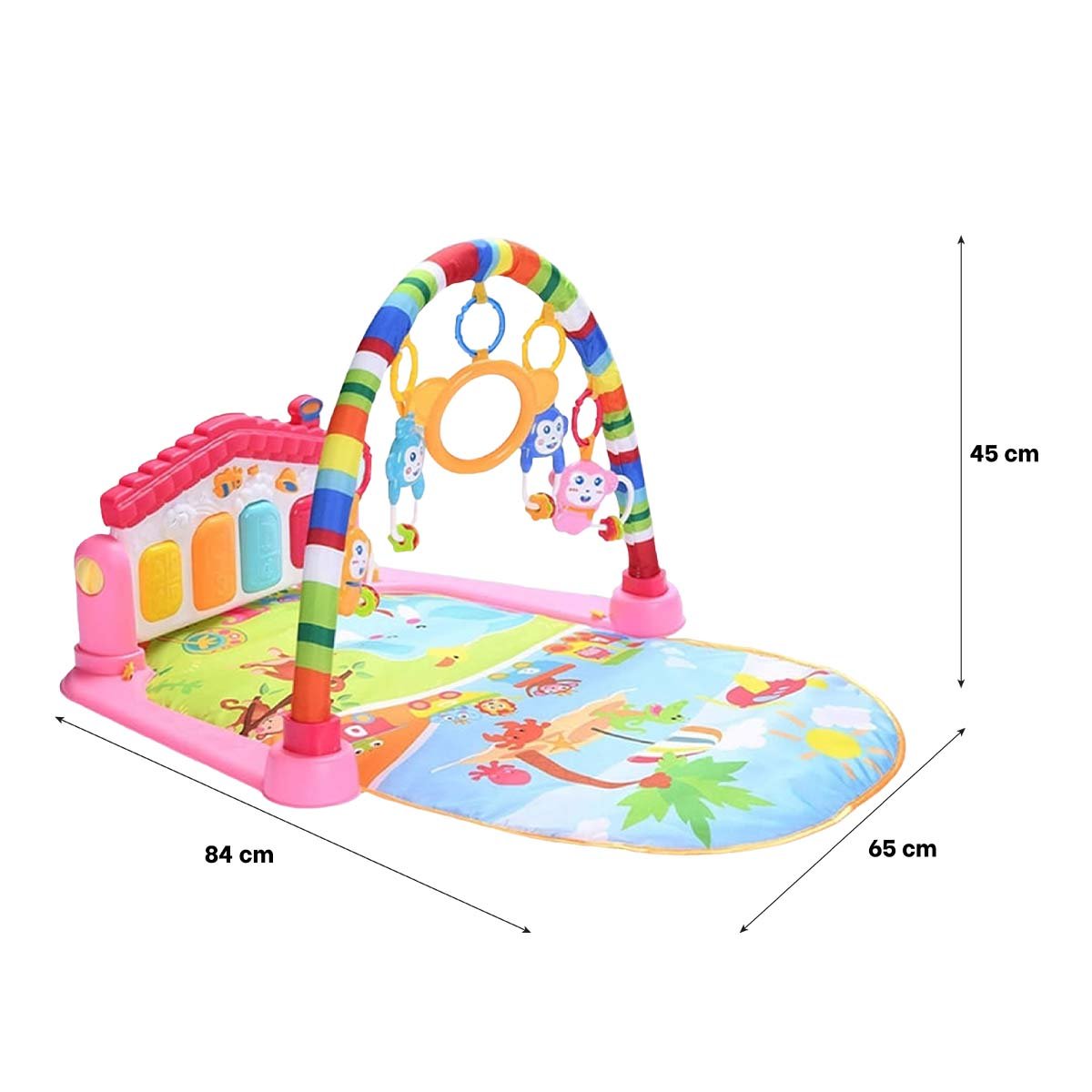 PACK4 PLATAFORMA DE ESTIMULACION PARA BEBE CON PIANO CASITA ROSADO HUANGER - 4