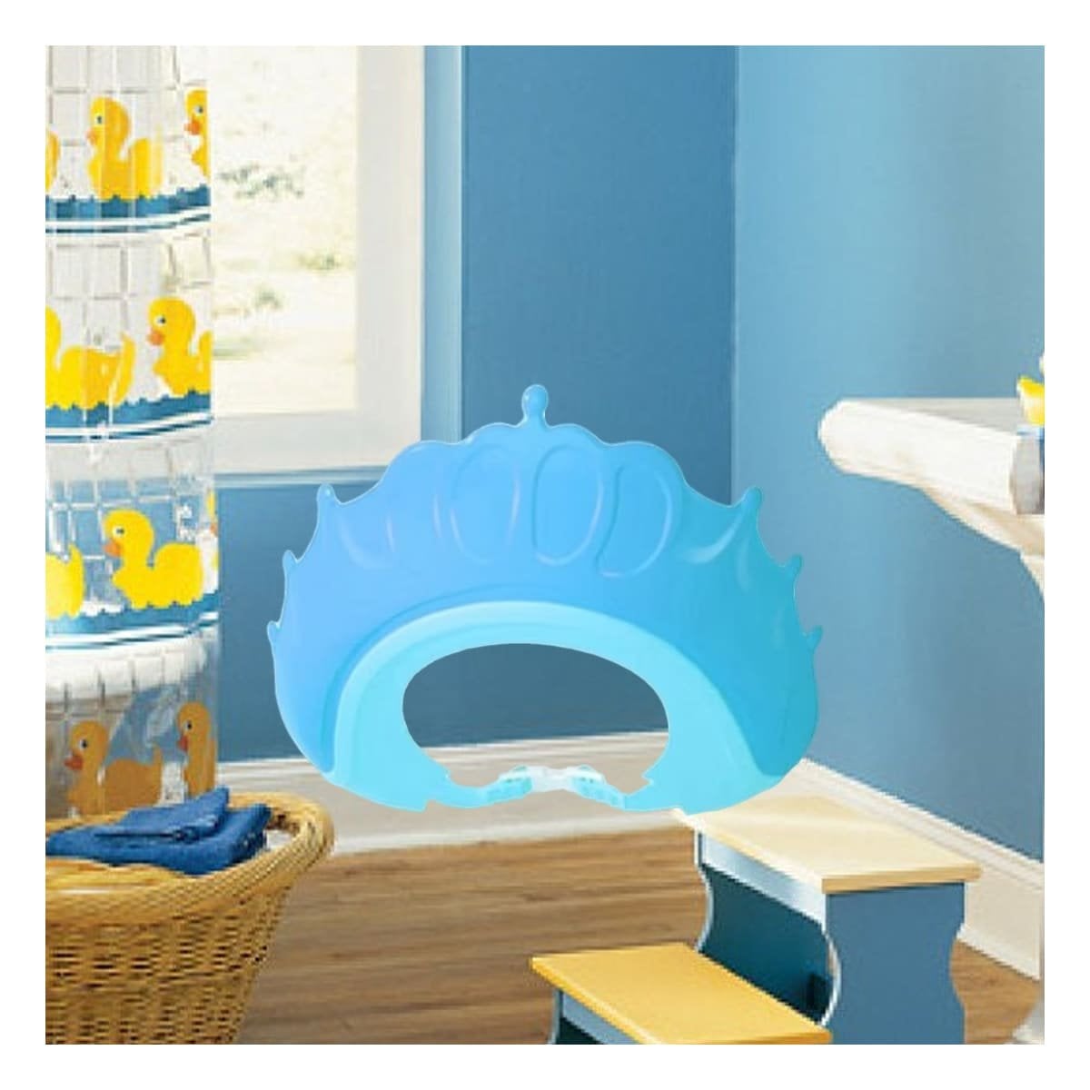 PACK4 DEFENSA DE DUCHA AJUSTABLE PARA NINOS CELESTE MOL 2 MATERIAL FLEXIBLE Y+REGALO STICKER - 5