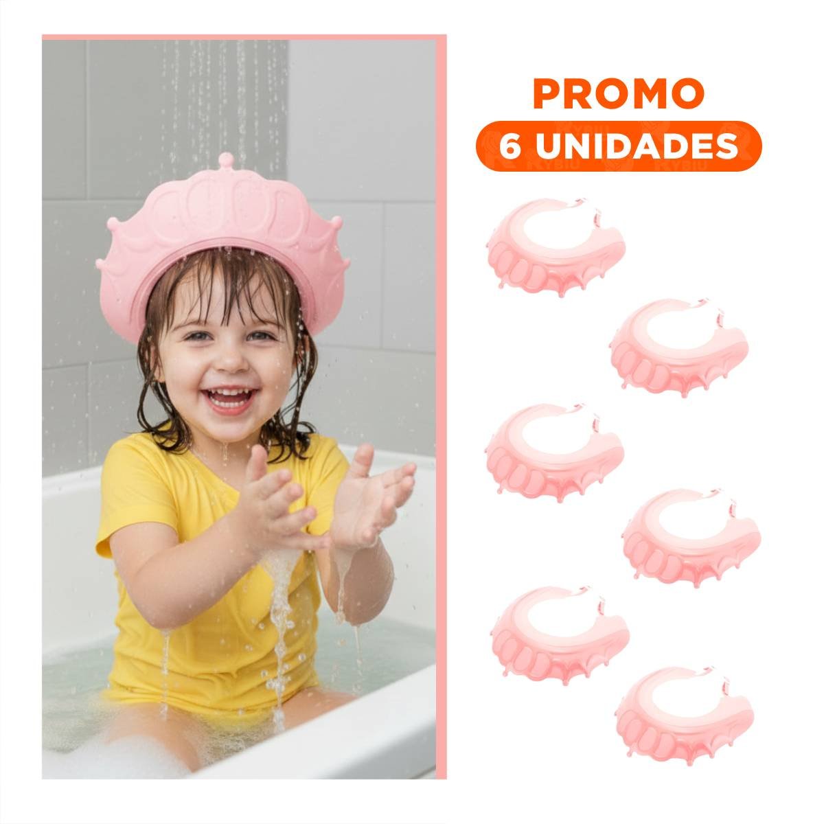 PACK6 DEFENSA DE DUCHA AJUSTABLE PARA NINOS ROSADO MOL 2 FLEXIBLE - 1