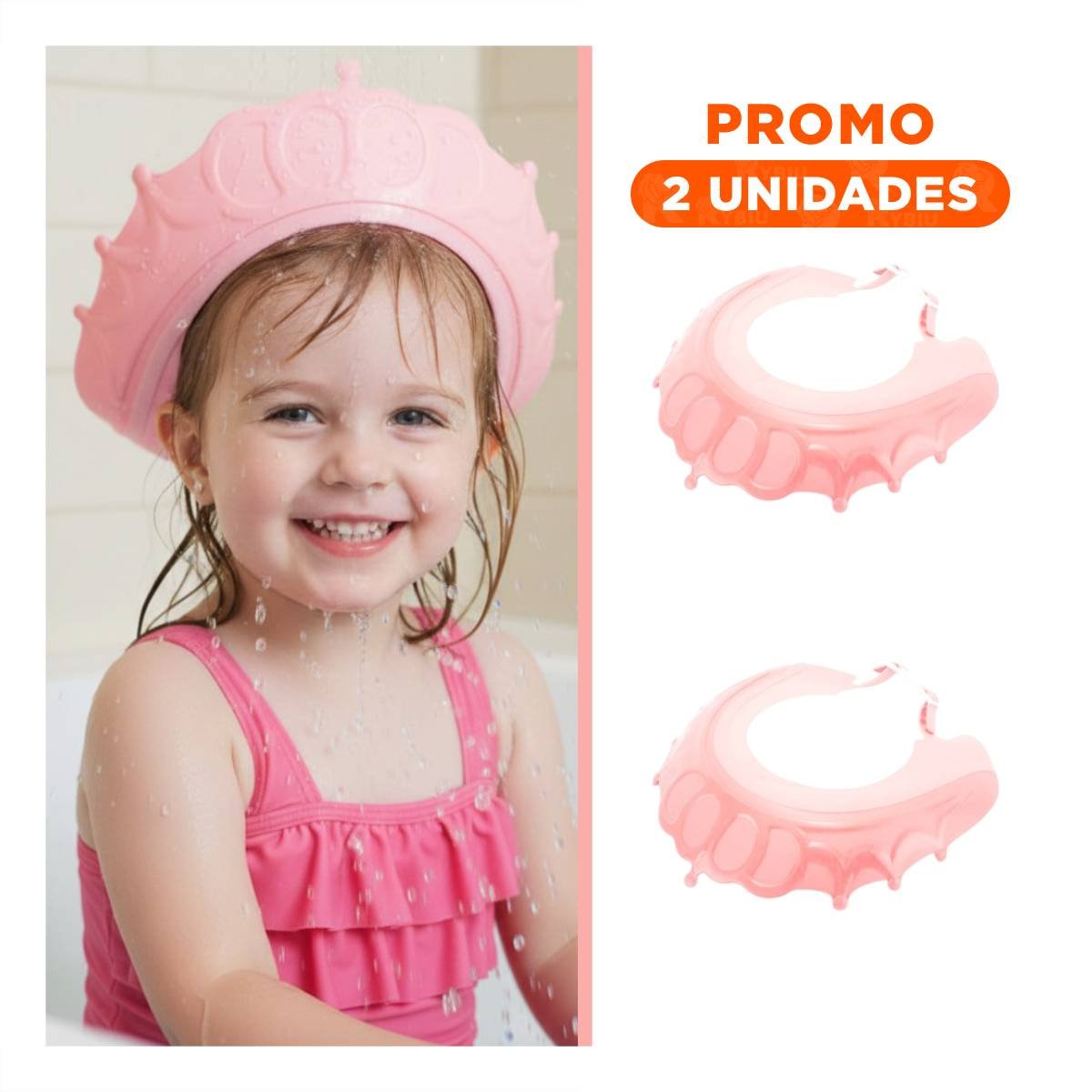 PACK2 COBERTOR DE DUCHA AJUSTABLE PARA NINOS ROSADO MOL 2 SEGURO - 1