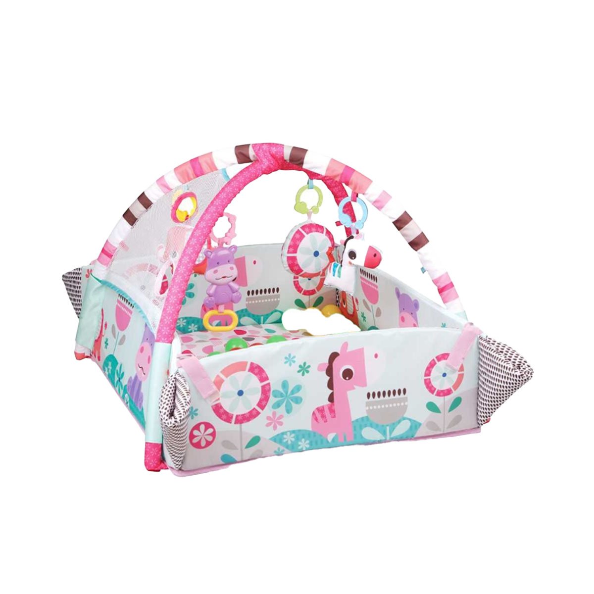 MODULO DE JUEGOS CON PISCINA DE PELOTAS 5 EN 1 ROSADO PARA BEBE Y+REGALO STICKER - 3