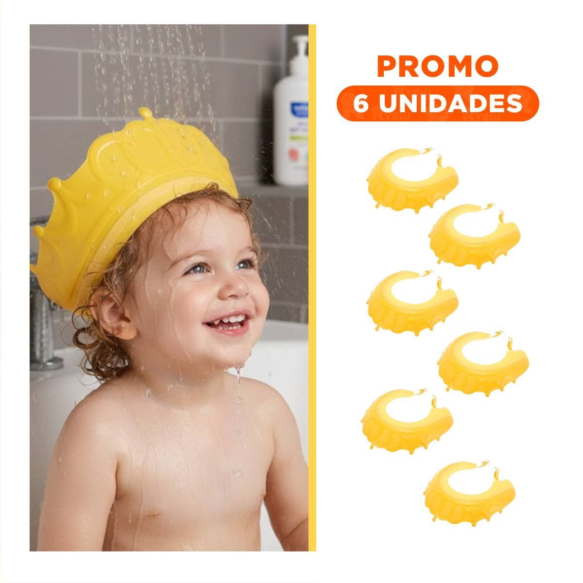 PACK6 DEFENSA DE DUCHA AJUSTABLE PARA NINOS AMARILLO MOL 2 FLEXIBLE - 1