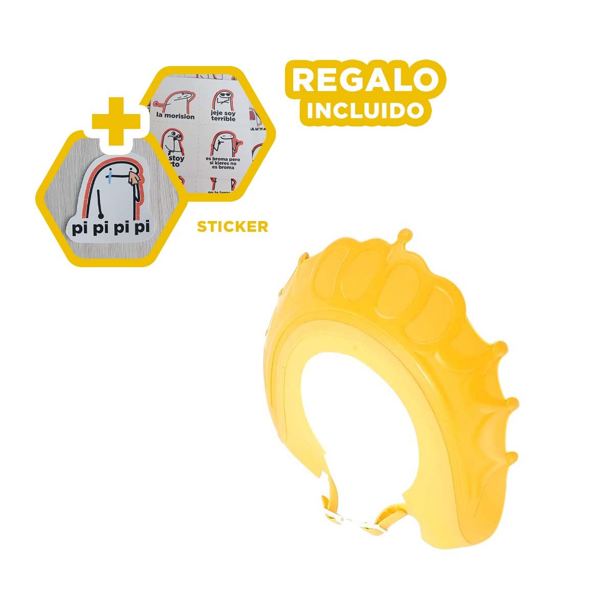 ARO PROTECTOR DE DUCHA AJUSTABLE PARA NINOS AMARILLO MOL 2 Y+REGALO STICKER - 1