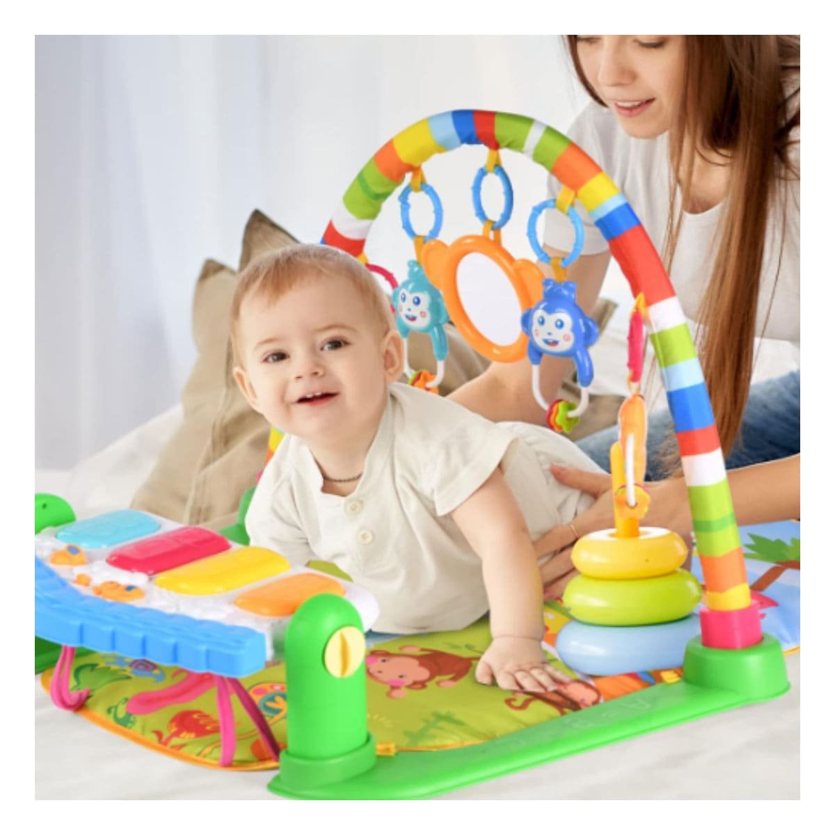 MODULO MUSICAL INFANTIL CON PIANO Y ARCO VERDE HUANGER Y+LIGAS REGALO - 1