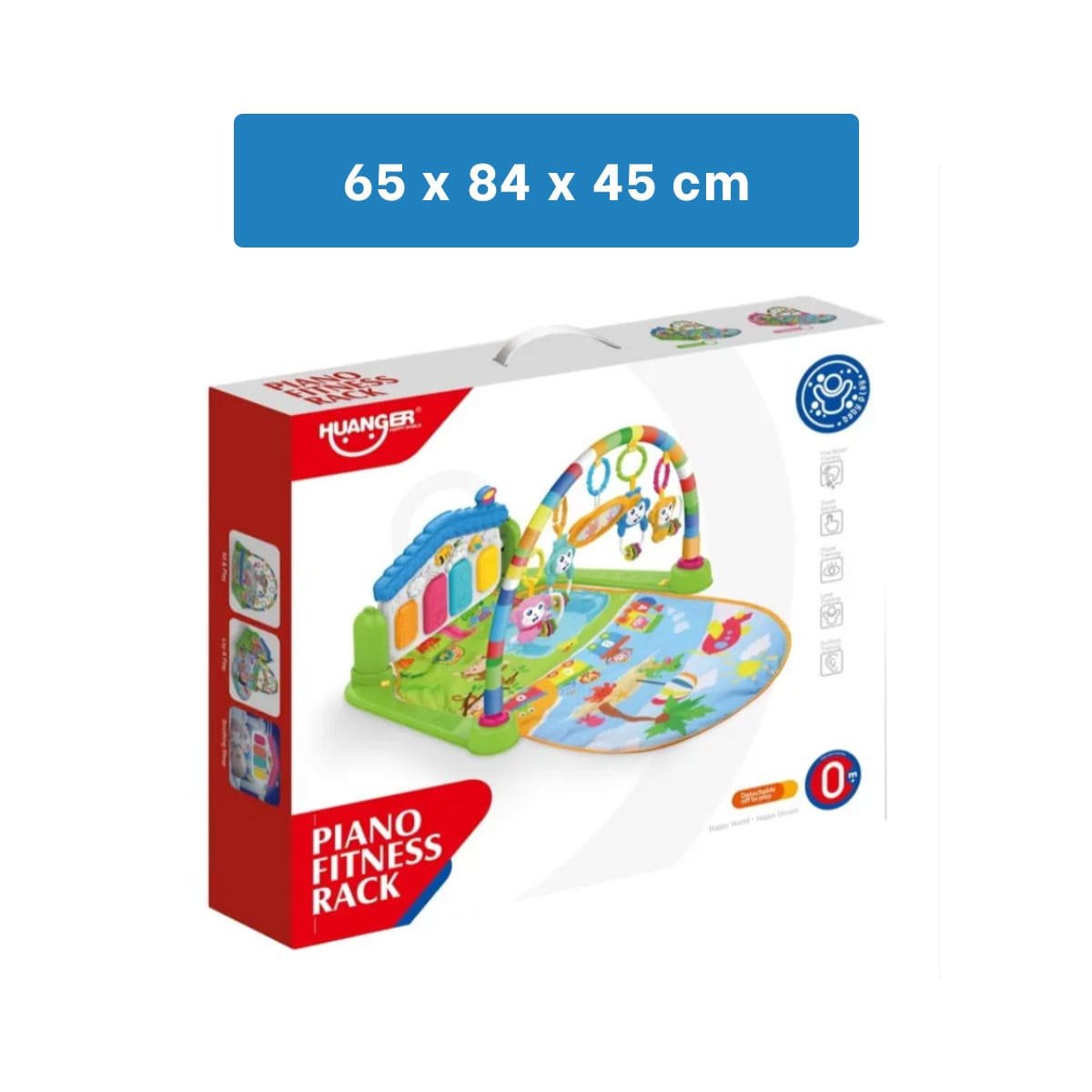 PACK4 SET DE JUEGO INFANTIL CON ARCO Y PIANO CASITA VERDE HUANGER Y+REGALO STICKER - 4