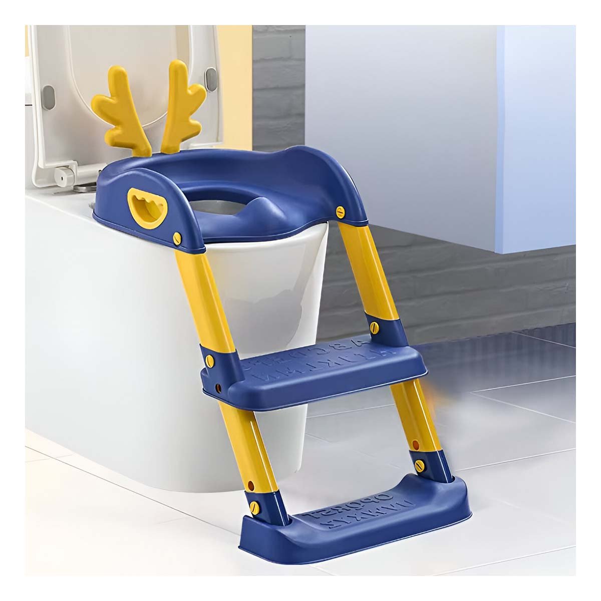 PACK6 MODULO DE INODORO CON ESCALERA AZUL Y AMARILLO OREJITAS - 3