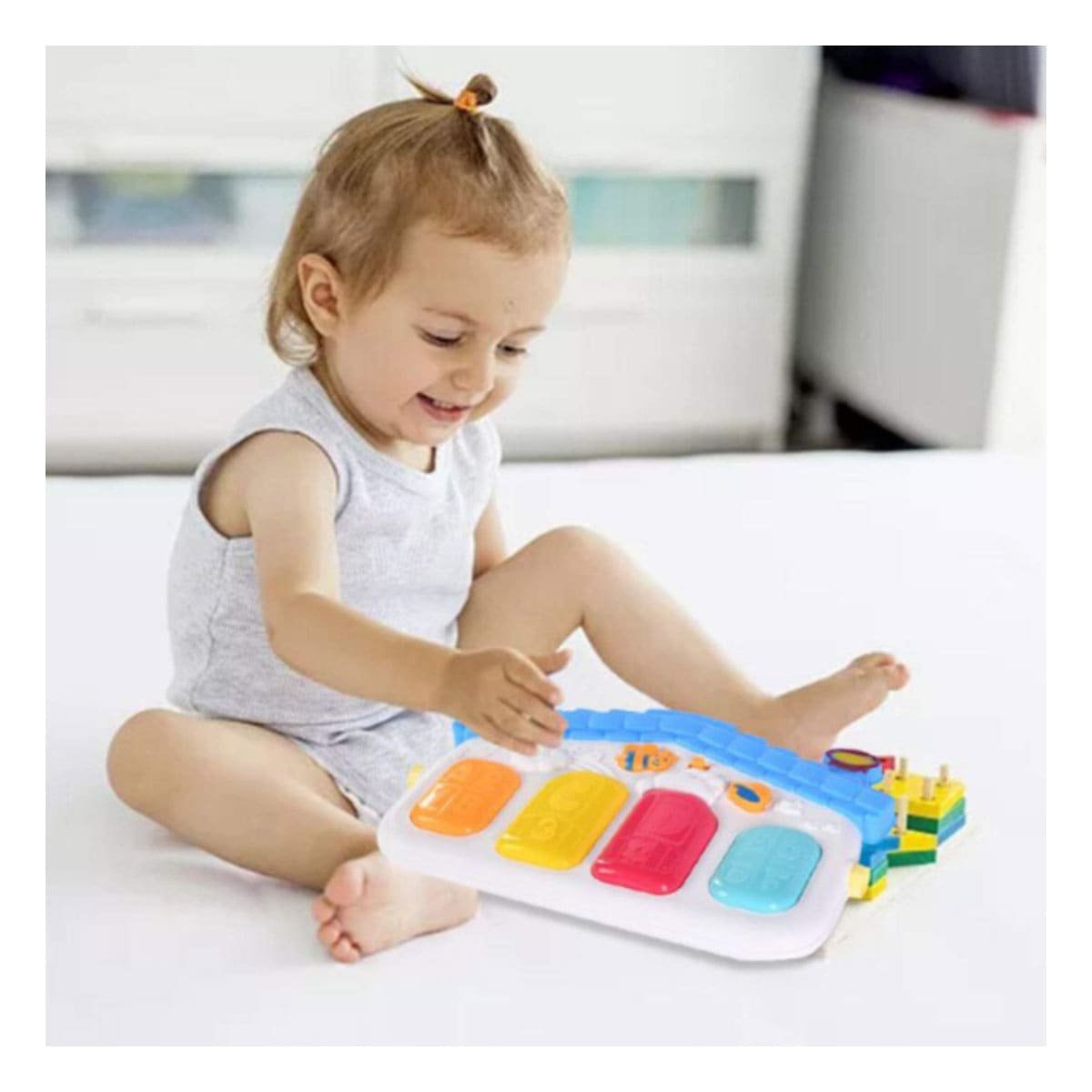 PACK4 PLATAFORMA DE ESTIMULACION PARA BEBE CON PIANO CASITA VERDE HUANGER - 3