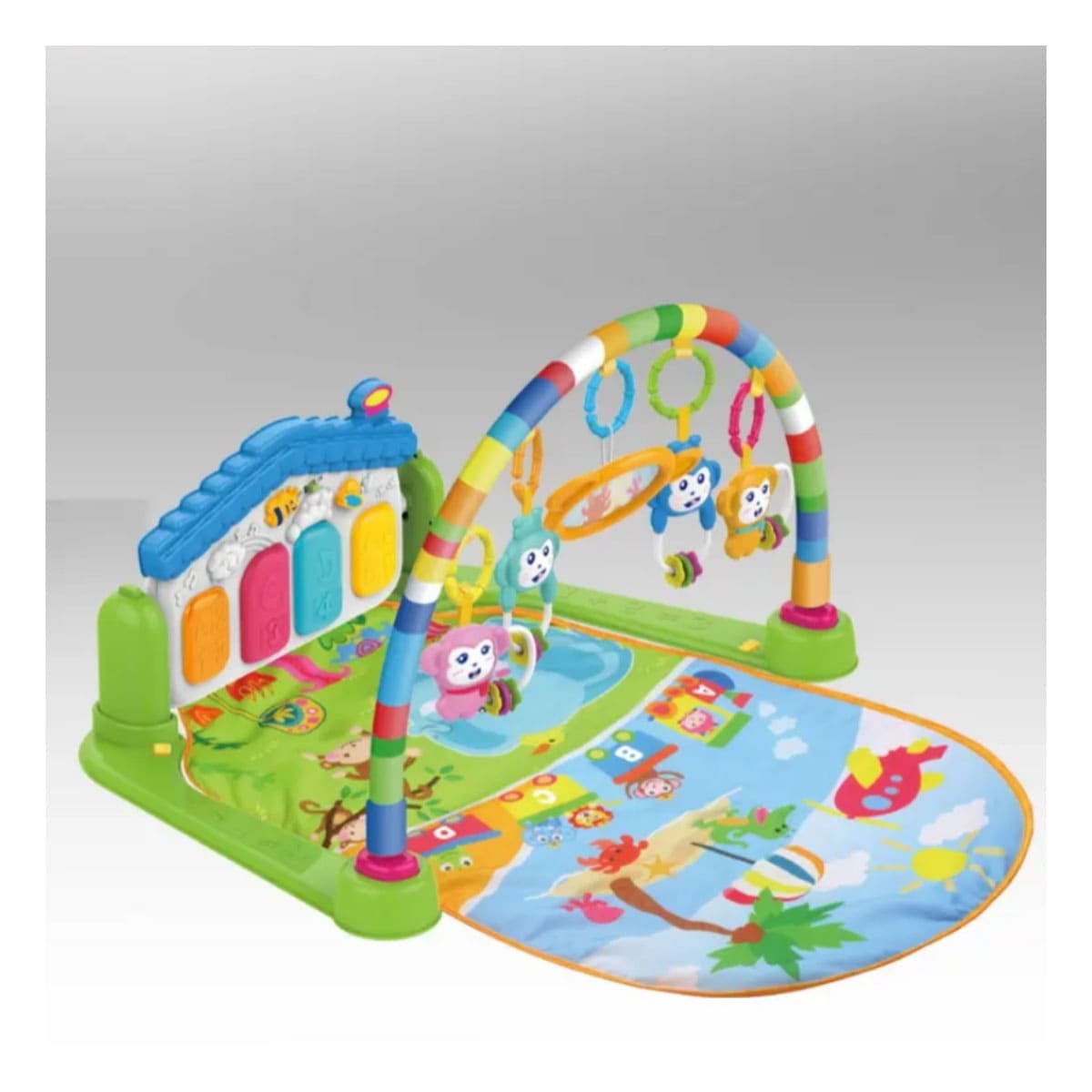 SET DE ESTIMULACION PARA BEBE CON PIANO CASITA VERDE HUANGER Y+POST IT - 3