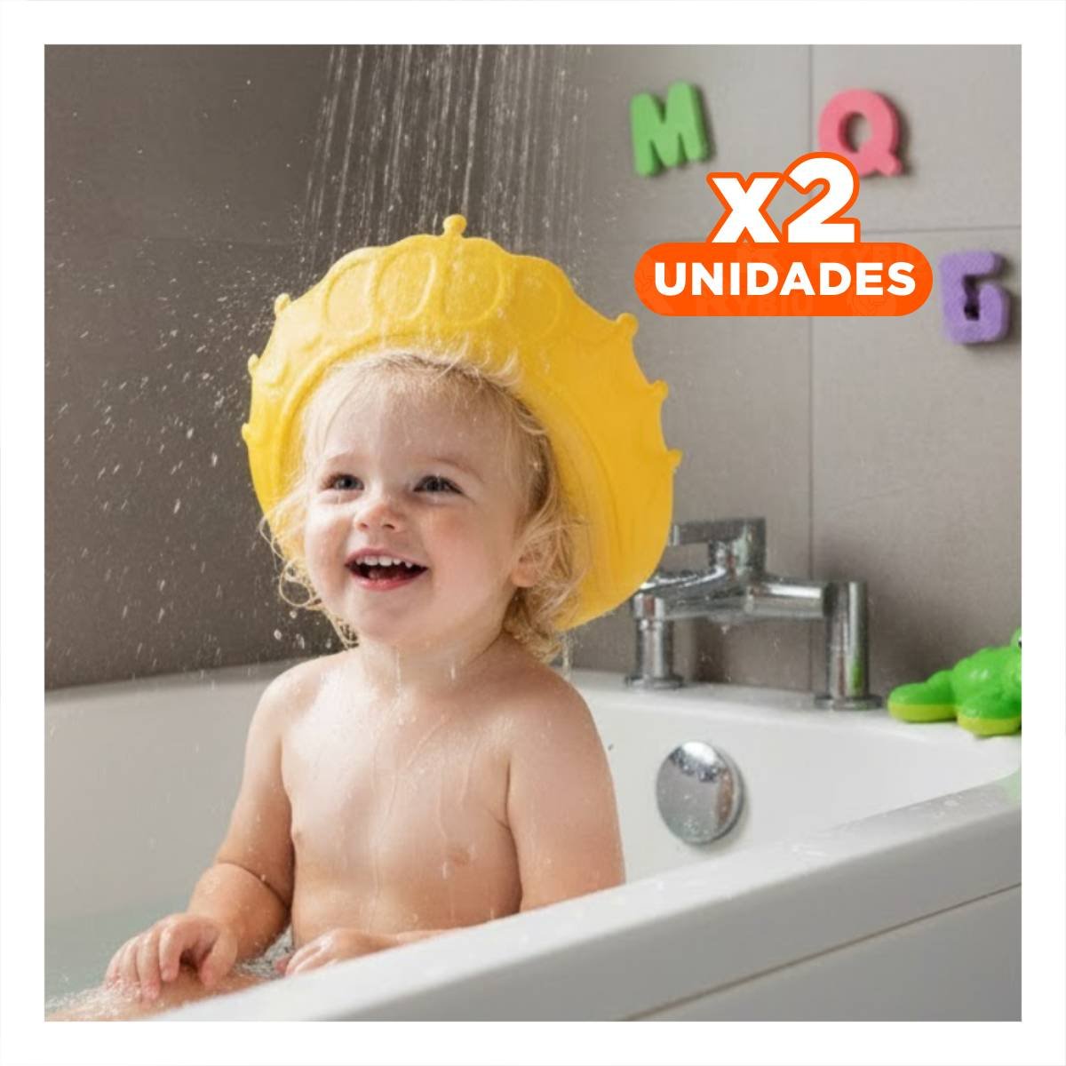 PACK2 ACCESORIO DE DUCHA AJUSTABLE PARA NINOS AMARILLO MOL 2 PRACTICO Y+REGALO STICKER - 1