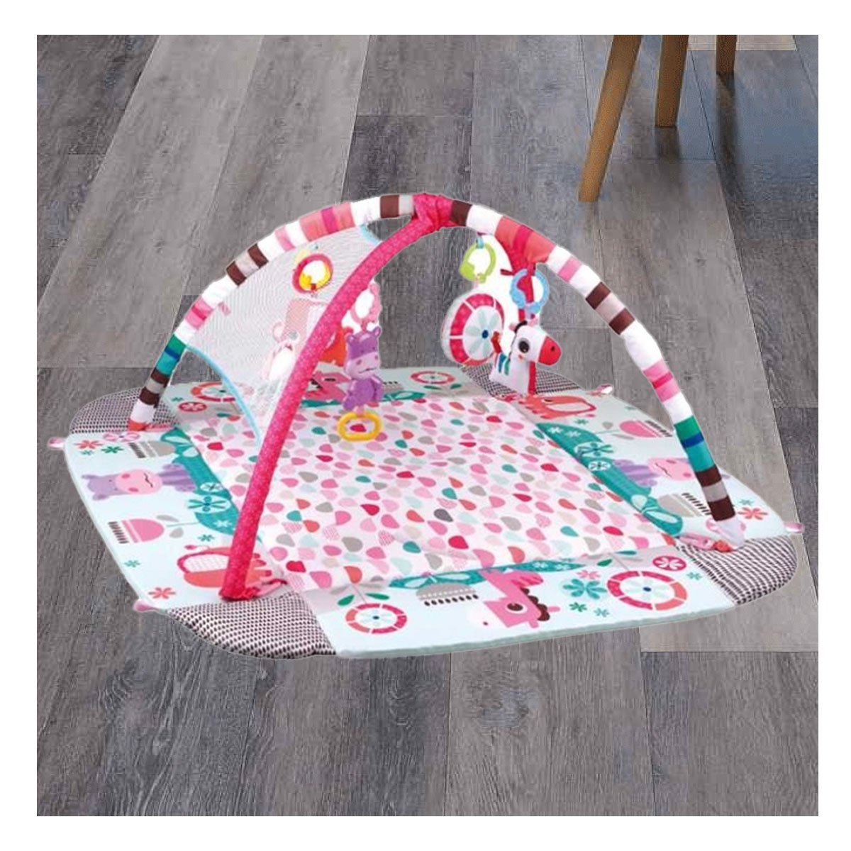 PARQUE DE JUEGOS CON PISCINA DE PELOTAS 5 EN 1 ROSADO PARA BEBE - 2