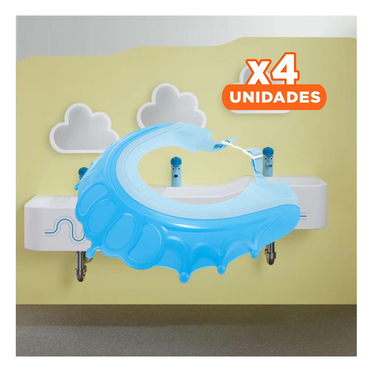 PACK4 PROTECCION DE DUCHA AJUSTABLE PARA NINOS CELESTE MOL 2 DISENO CELESTE - 1