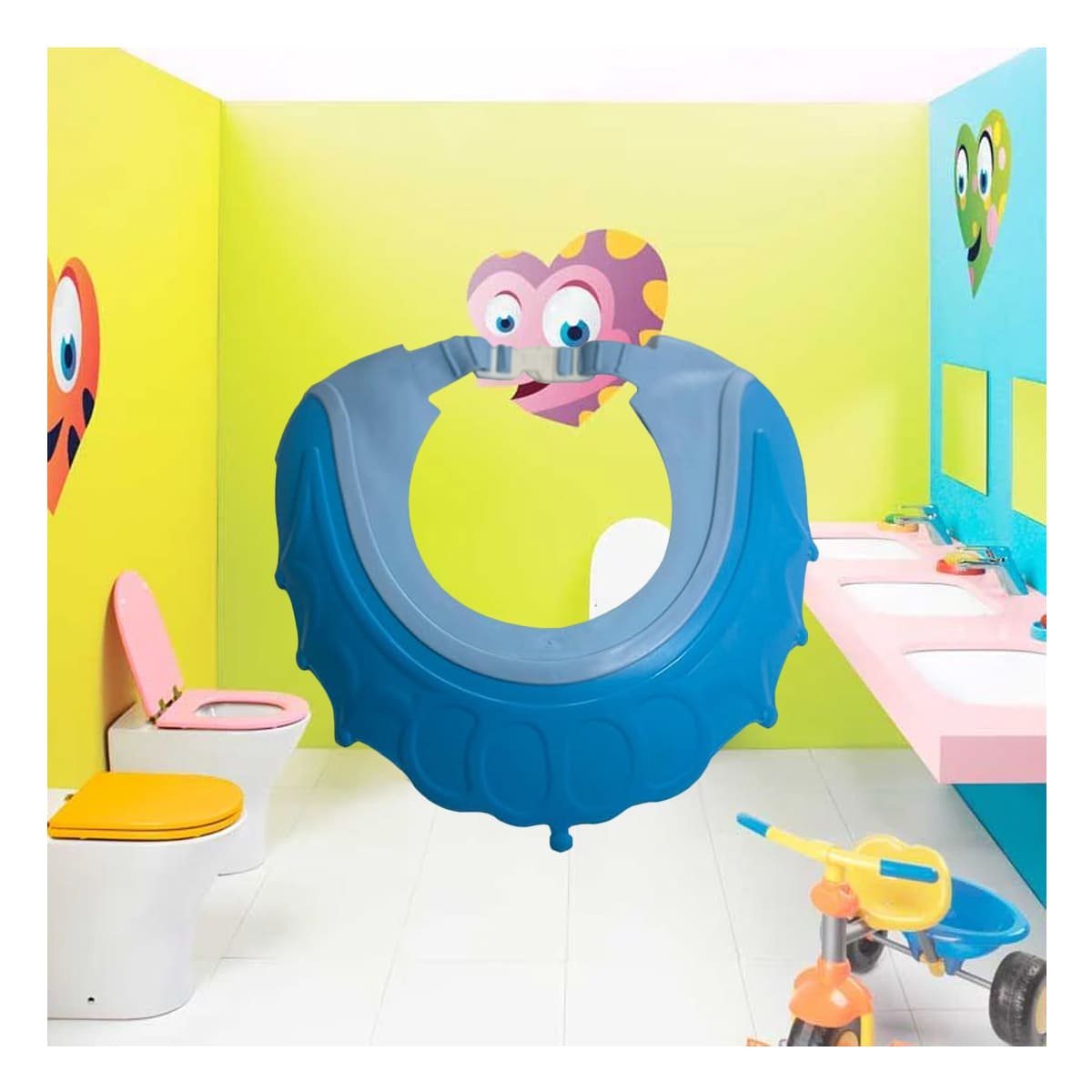 PACK4 PROTECCION DE DUCHA AJUSTABLE PARA NINOS CELESTE MOL 2 DISENO CELESTE - 2