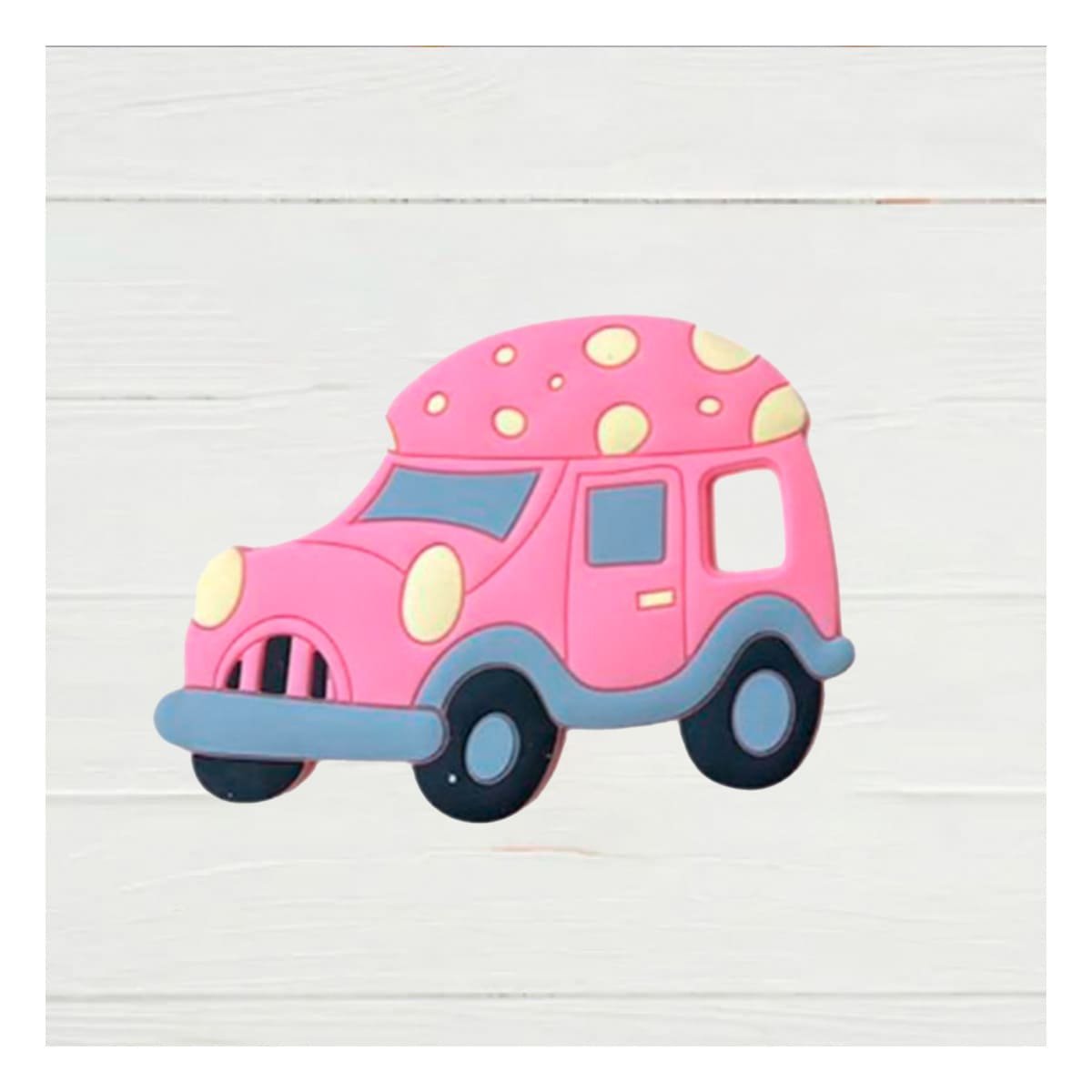 PACK2 ANILLO MASTICABLE INFANTIL EN SILICONA CON PUNTOS ROSADO - 5