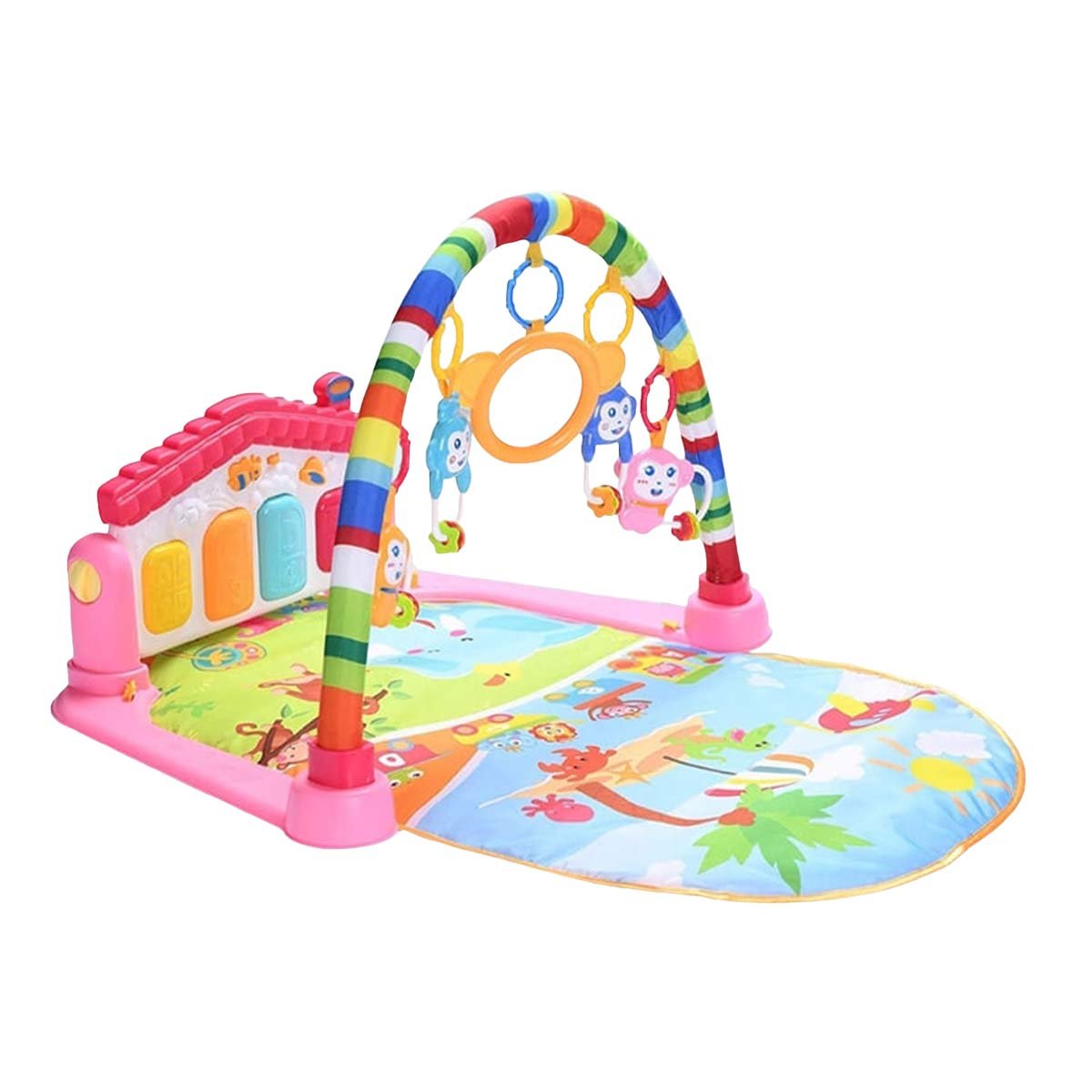 ESTRUCTURA DE JUEGO PARA BEBE CON ARCO PIANO ROSADO HUANGER Y+LIGAS REGALO - 3