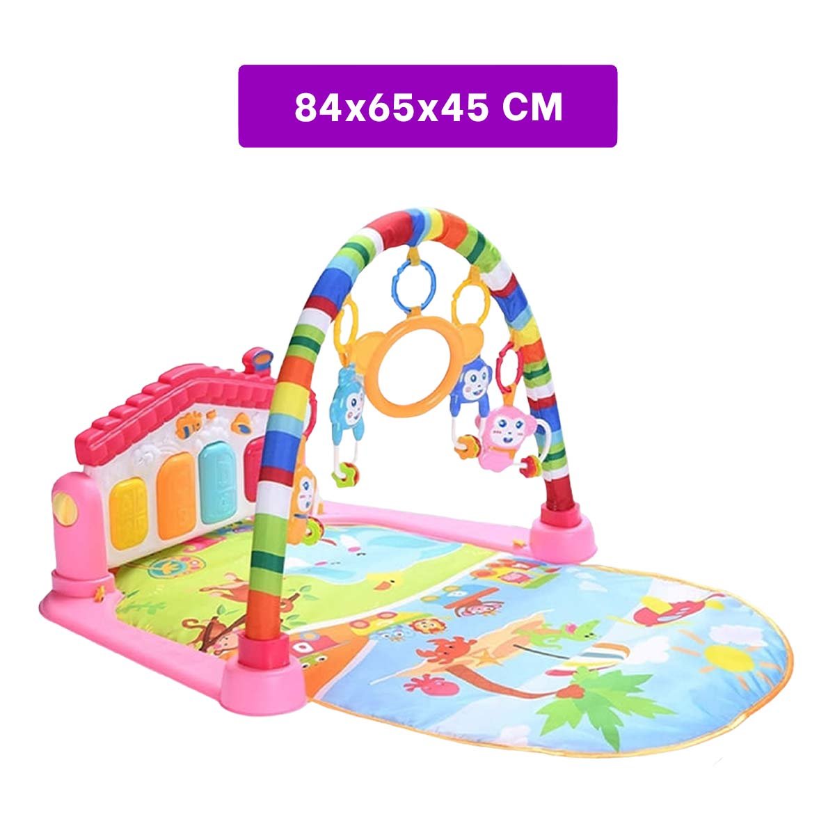 ESTRUCTURA DE JUEGO PARA BEBE CON ARCO PIANO ROSADO HUANGER Y+LIGAS REGALO - 4