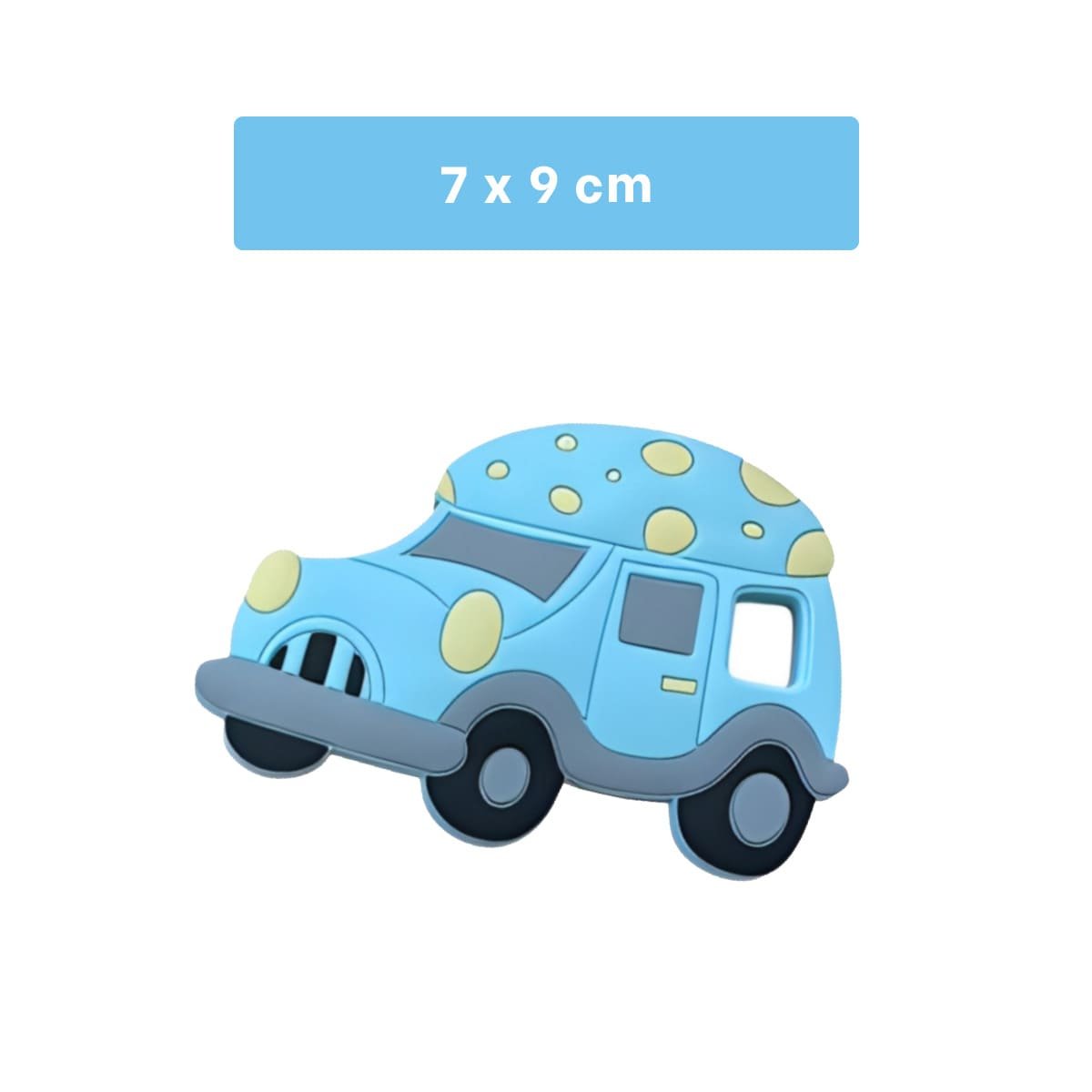 PACK6 COMPLEMENTO DE DENTICION INFANTIL EN SILICONA CARRO CELESTE Y+REGALO STICKER - 4