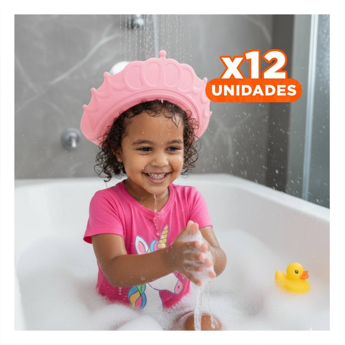PACK12 BARRERA DE DUCHA AJUSTABLE PARA NINOS ROSADO MOL 2 DISENO INFANTIL - 1