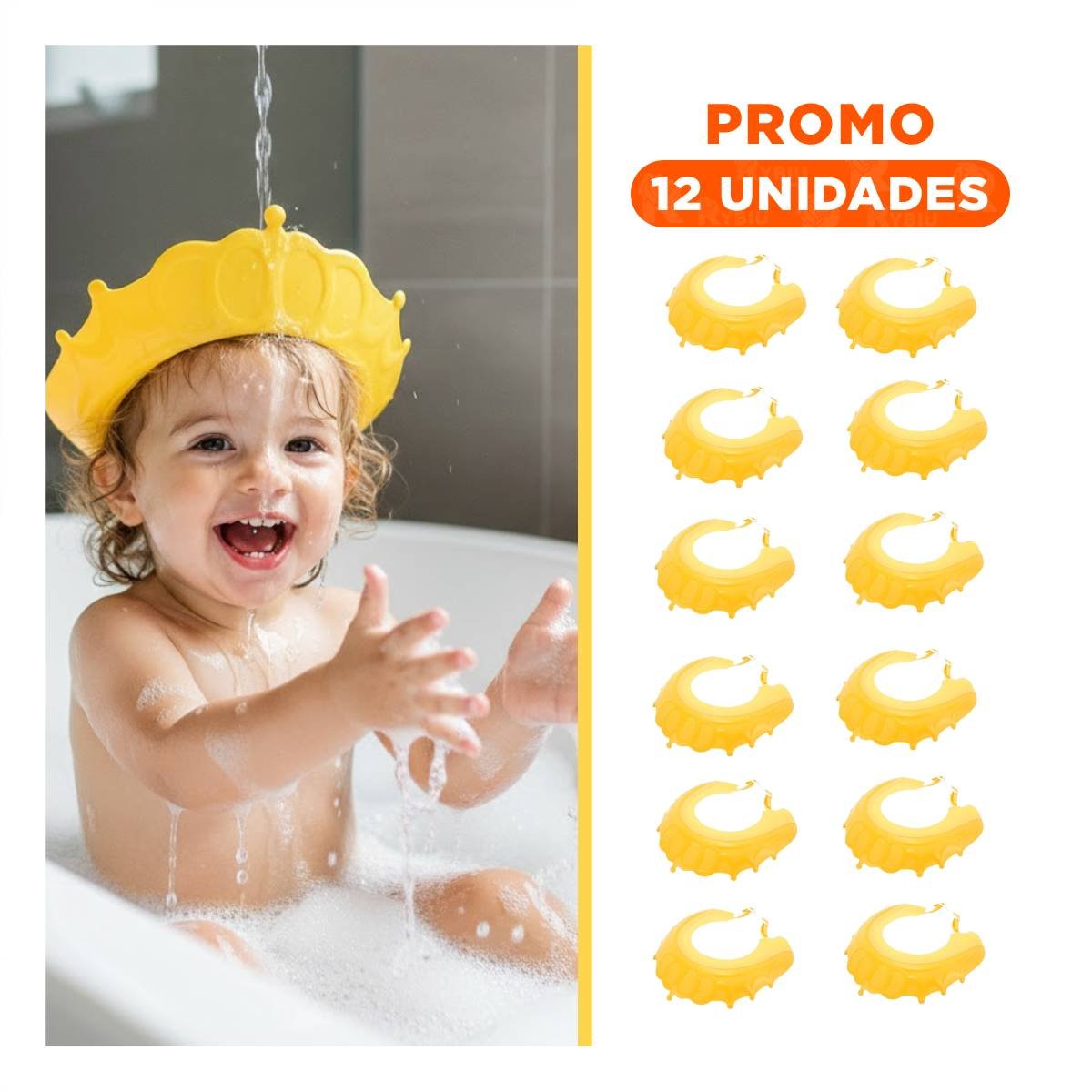 PACK12 AJUSTADOR DE DUCHA PARA NINOS AMARILLO MOL 2 COMODO Y+REGALO STICKER - 1
