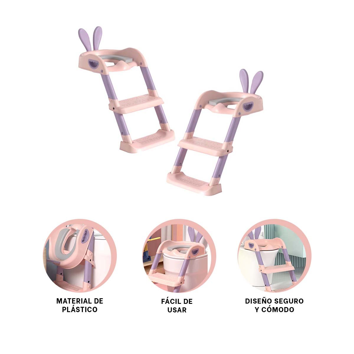 EQUIPO DE ENTRENAMIENTO DE BANO CON ESCALERA ROSADO Y LILA - 3